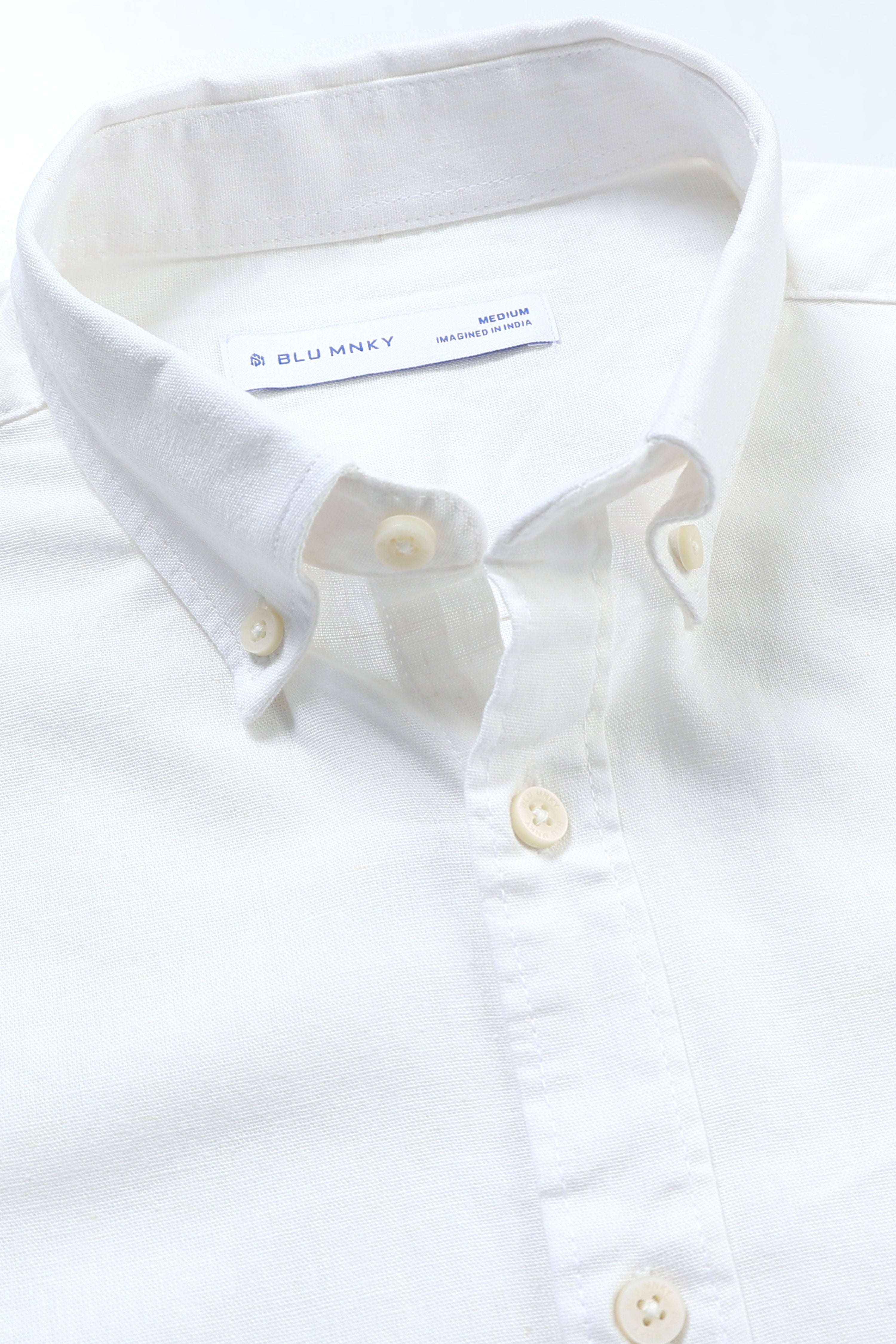 Men White Button-Down Shirt
