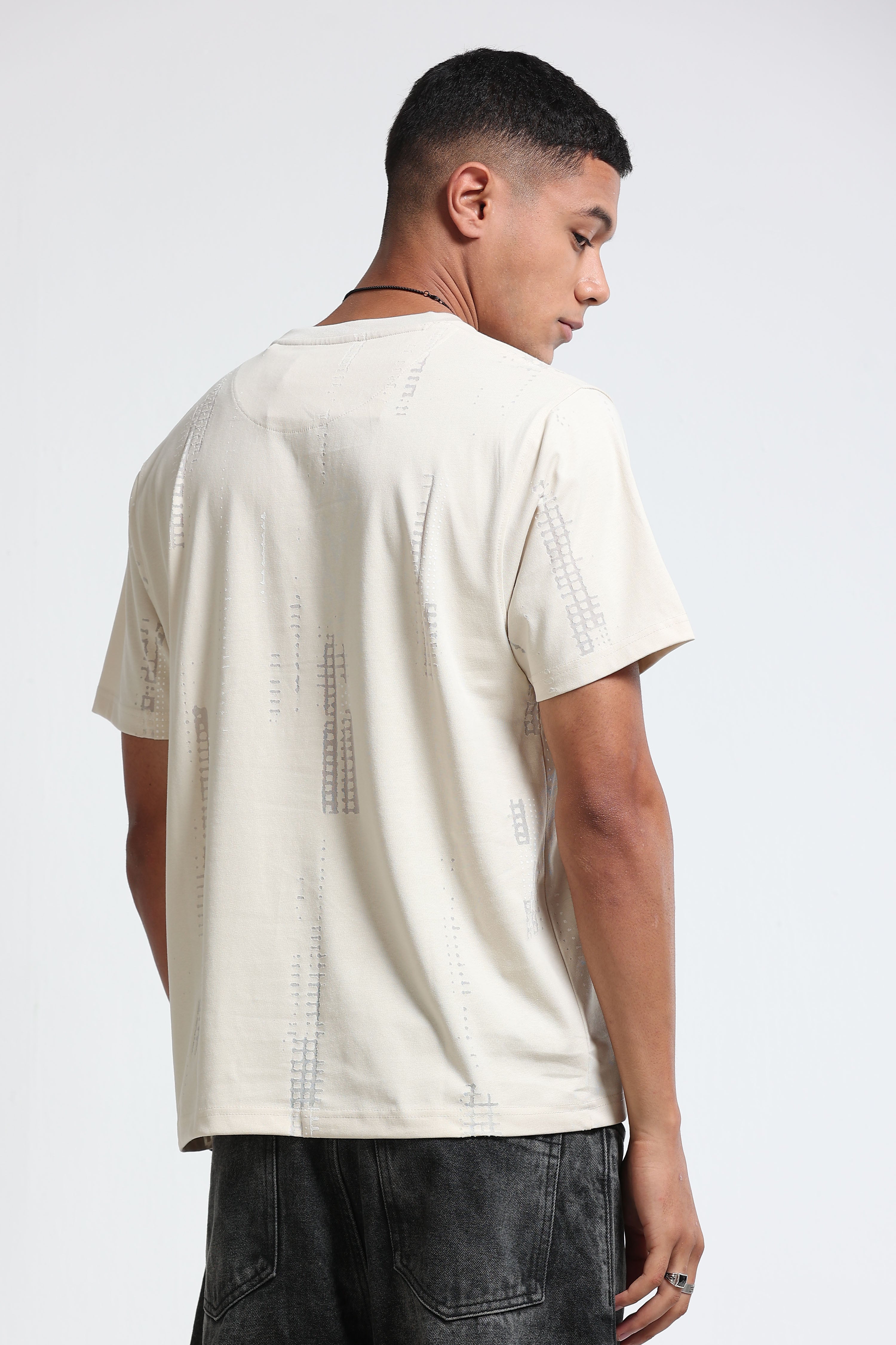 Men Cream Everyday Round Neck T-Shirt