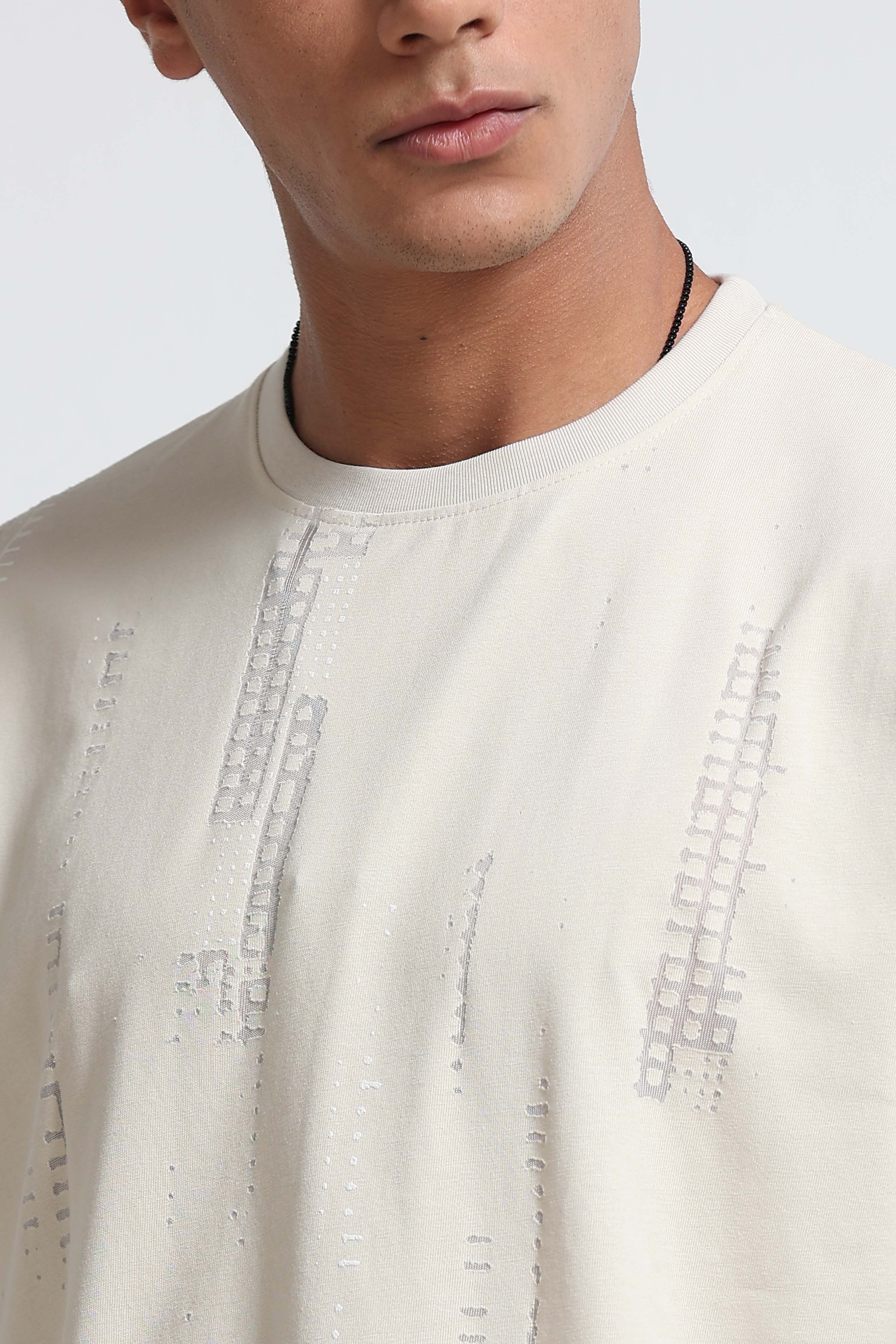 Men Cream Everyday Round Neck T-Shirt