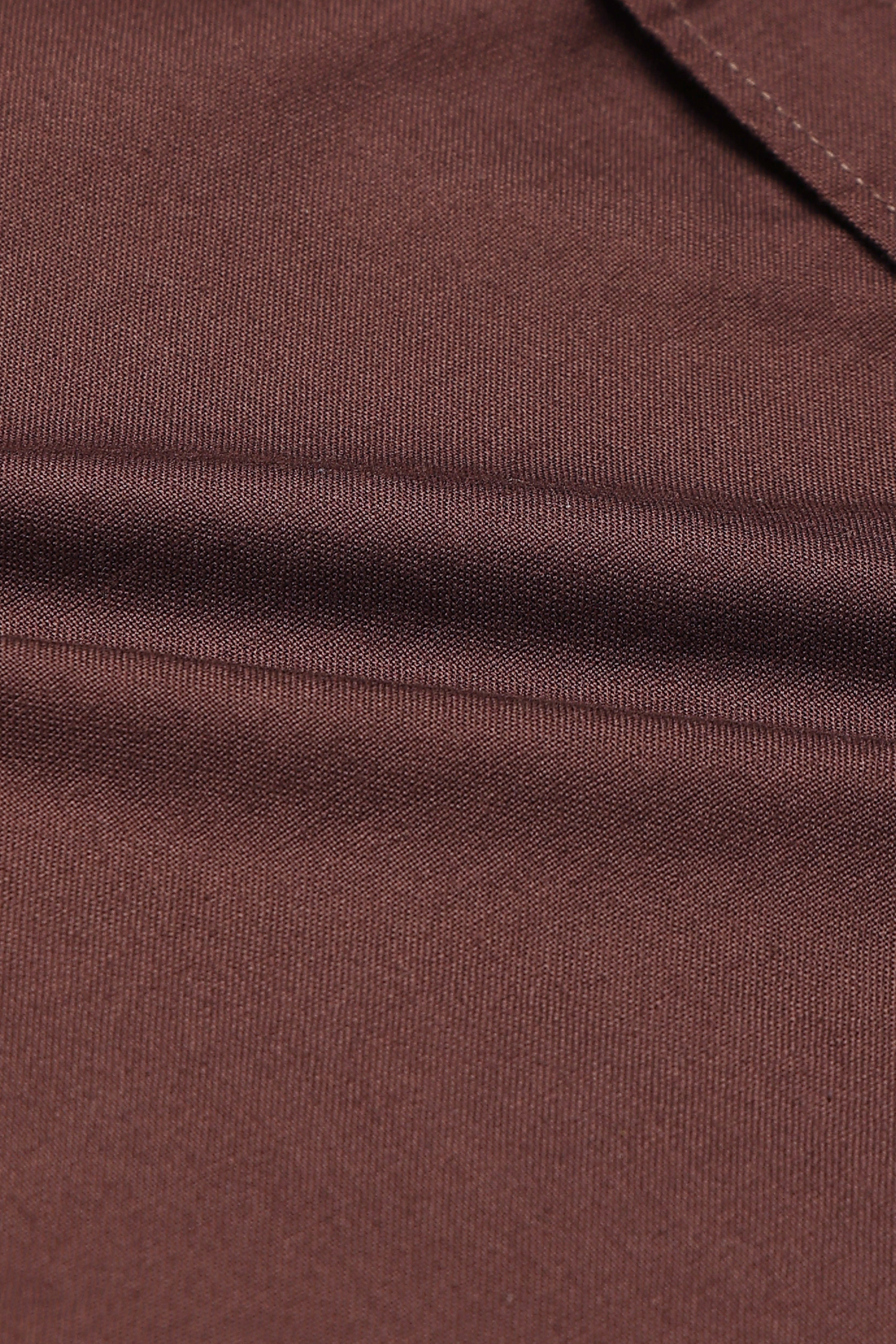 Men Brown Cotton Oxford Solid Shirt Brown