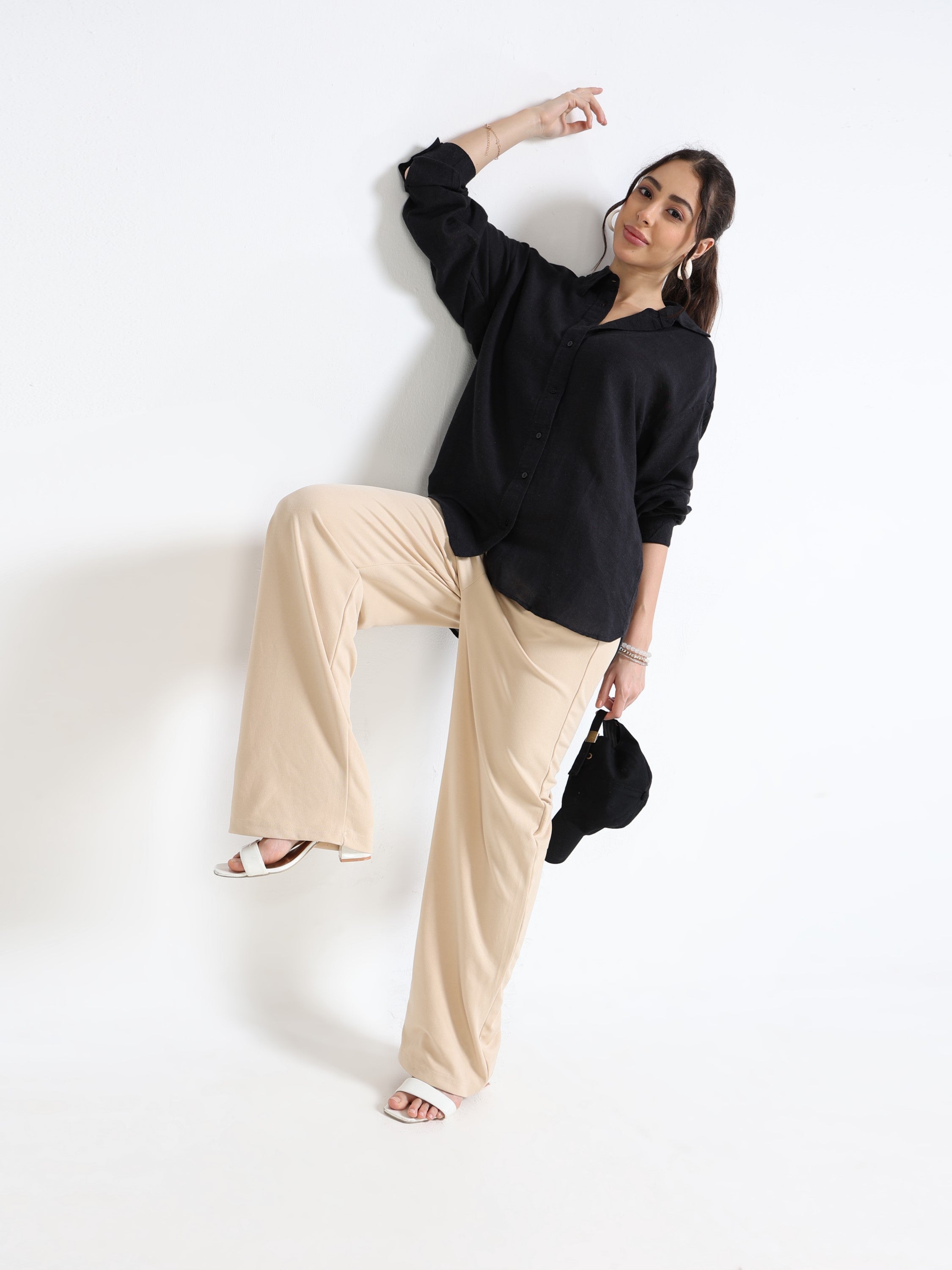 Women Black Oversized Shirt