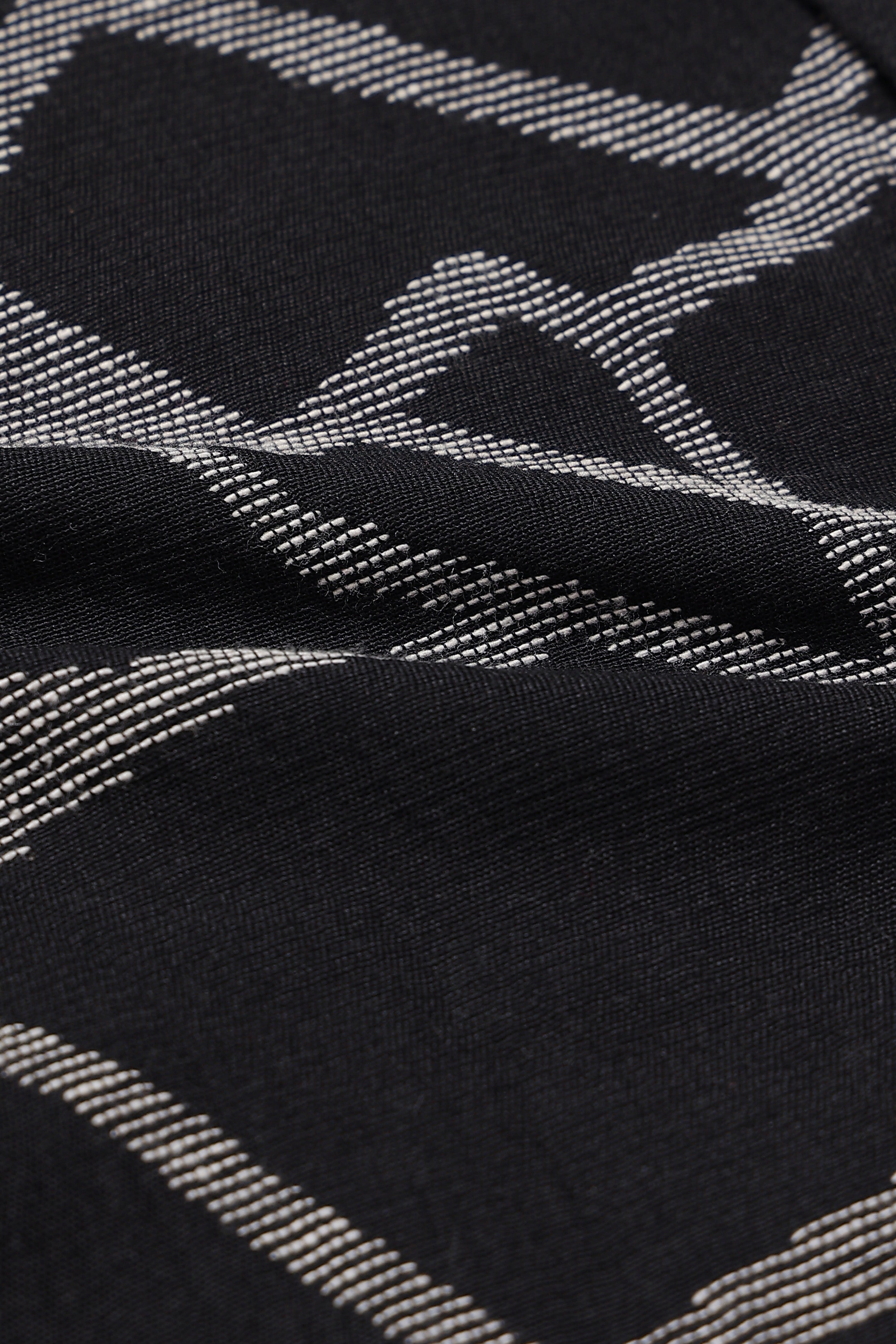 Men Off White Black Jacquard Boxy Fit Shirt