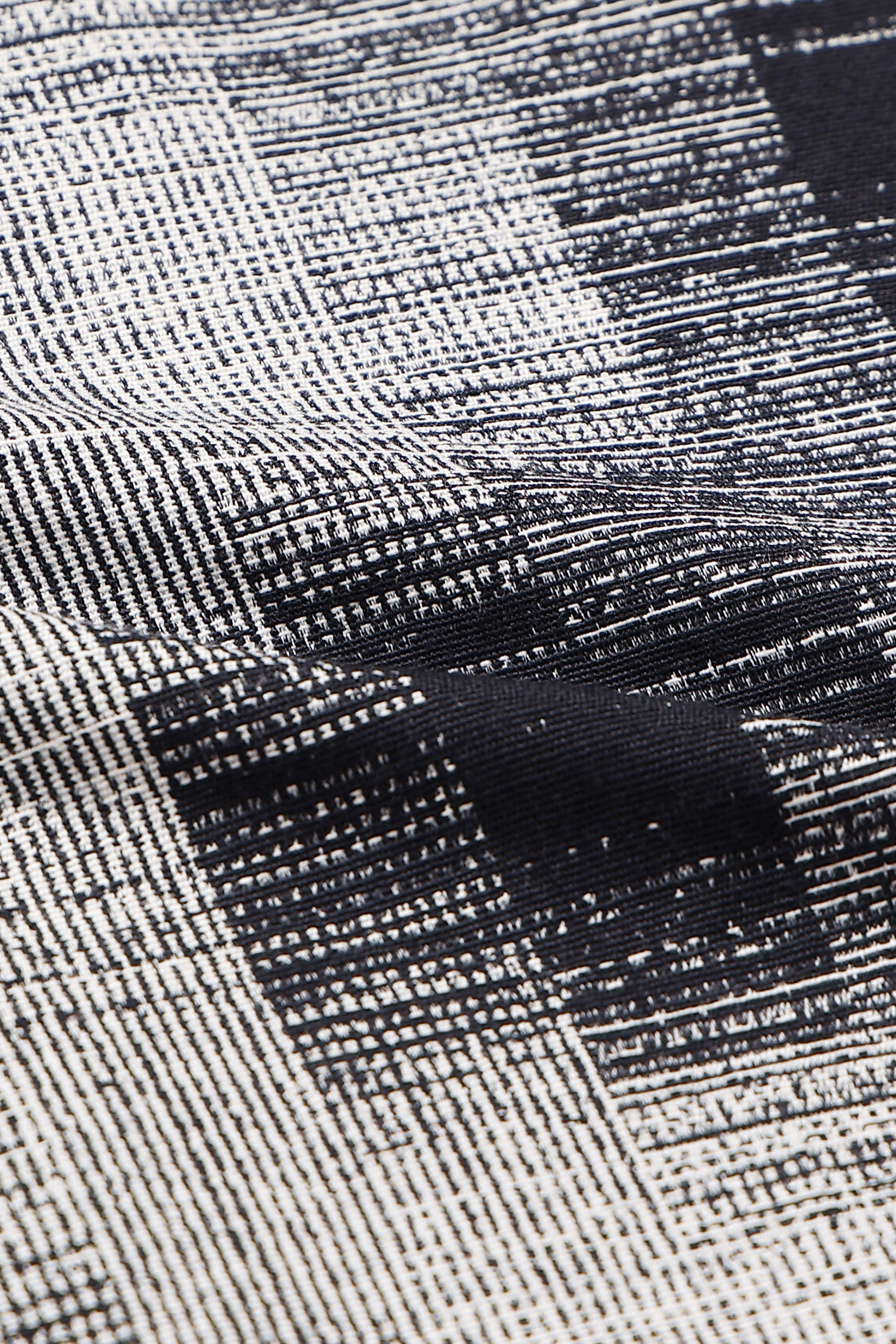 Men White & Black Jacquard Boxy Fit Shirt