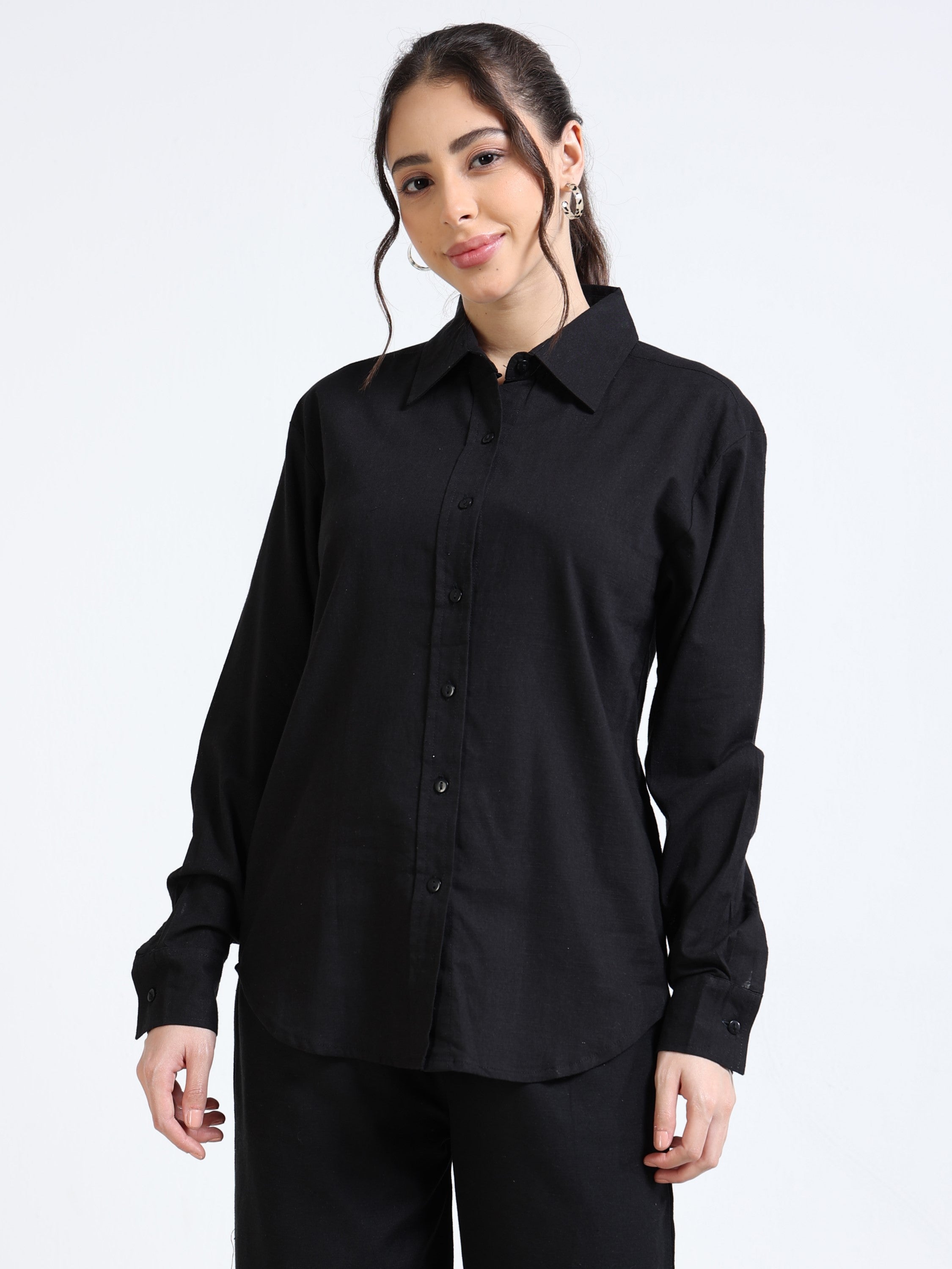 Women Black Regular Fit Shirt