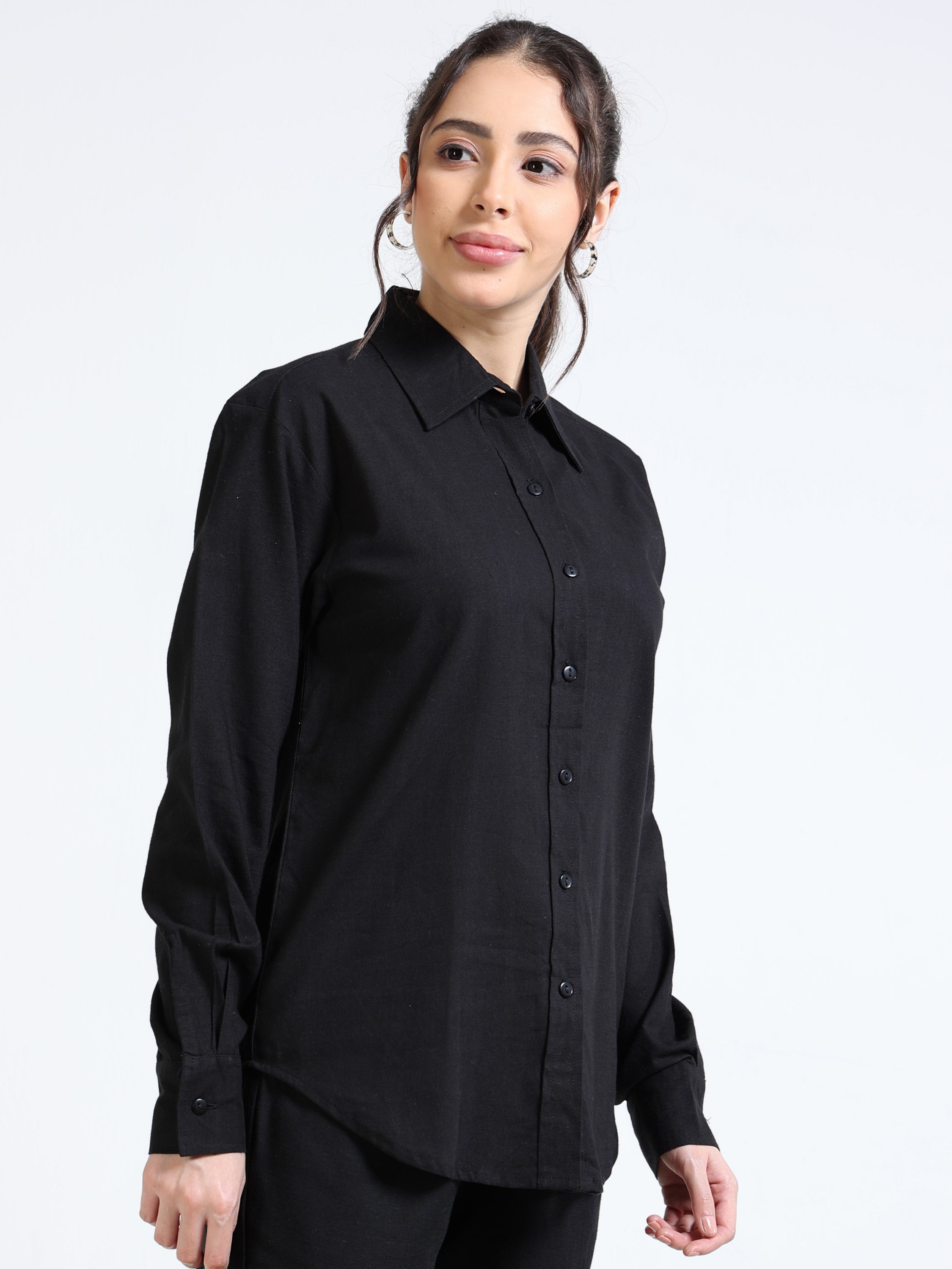 Women Black Regular Fit Shirt