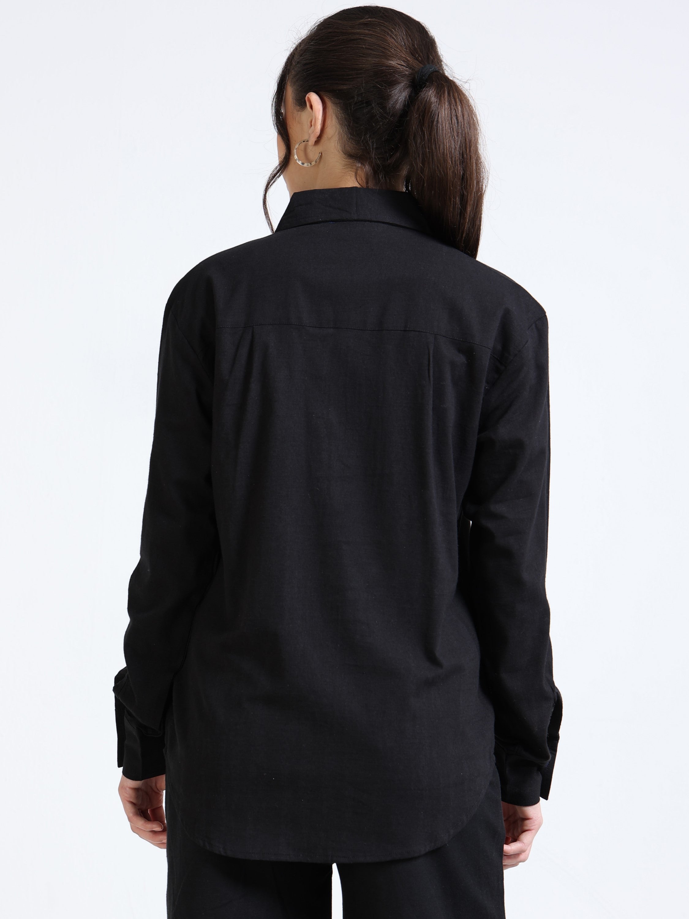 Women Black Regular Fit Shirt