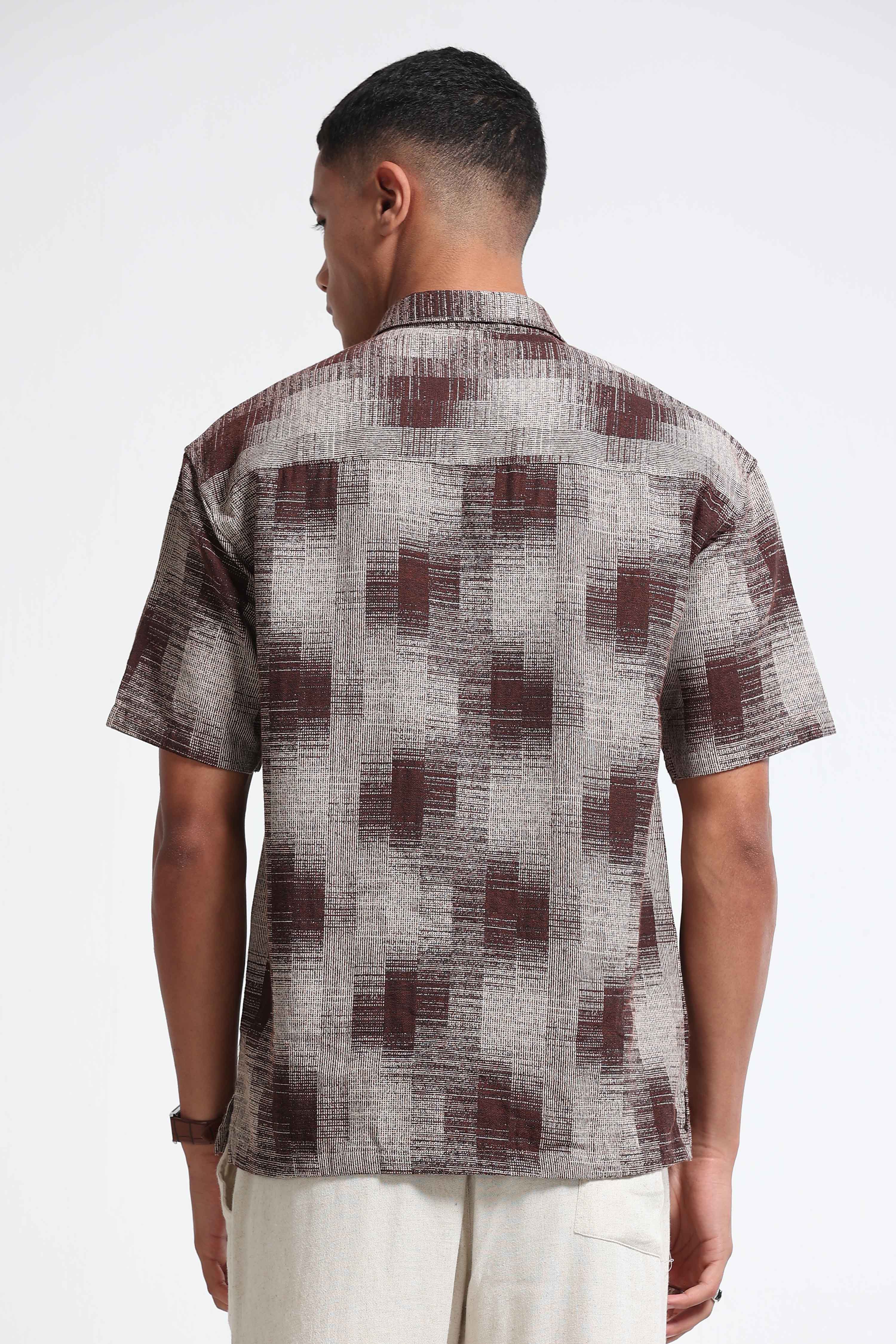 Men Multi Jacquard Boxy Fit Shirt