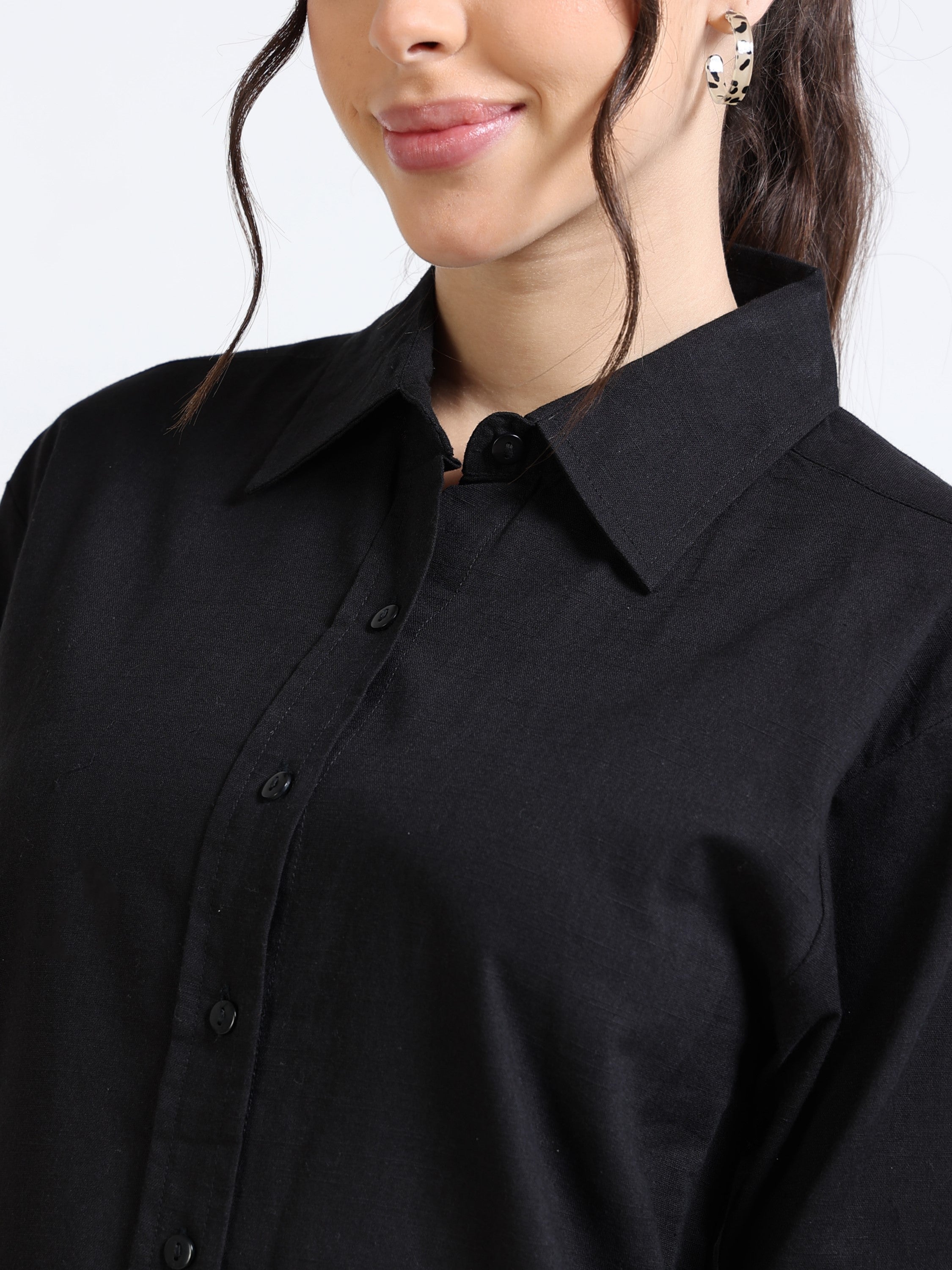 Women Black Regular Fit Shirt
