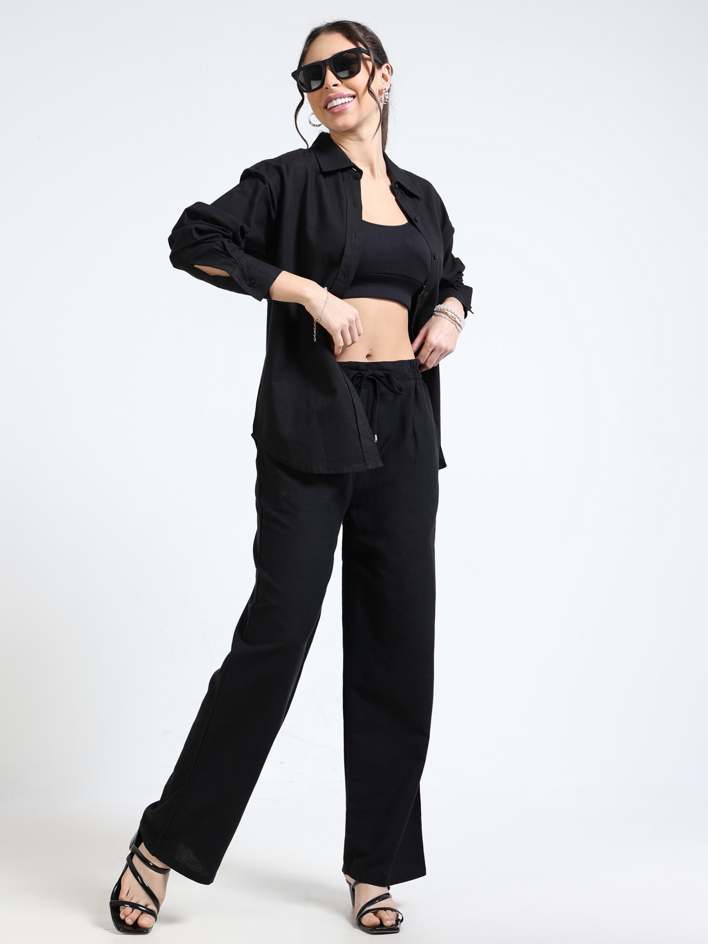 Women Black Regular Fit Shirt