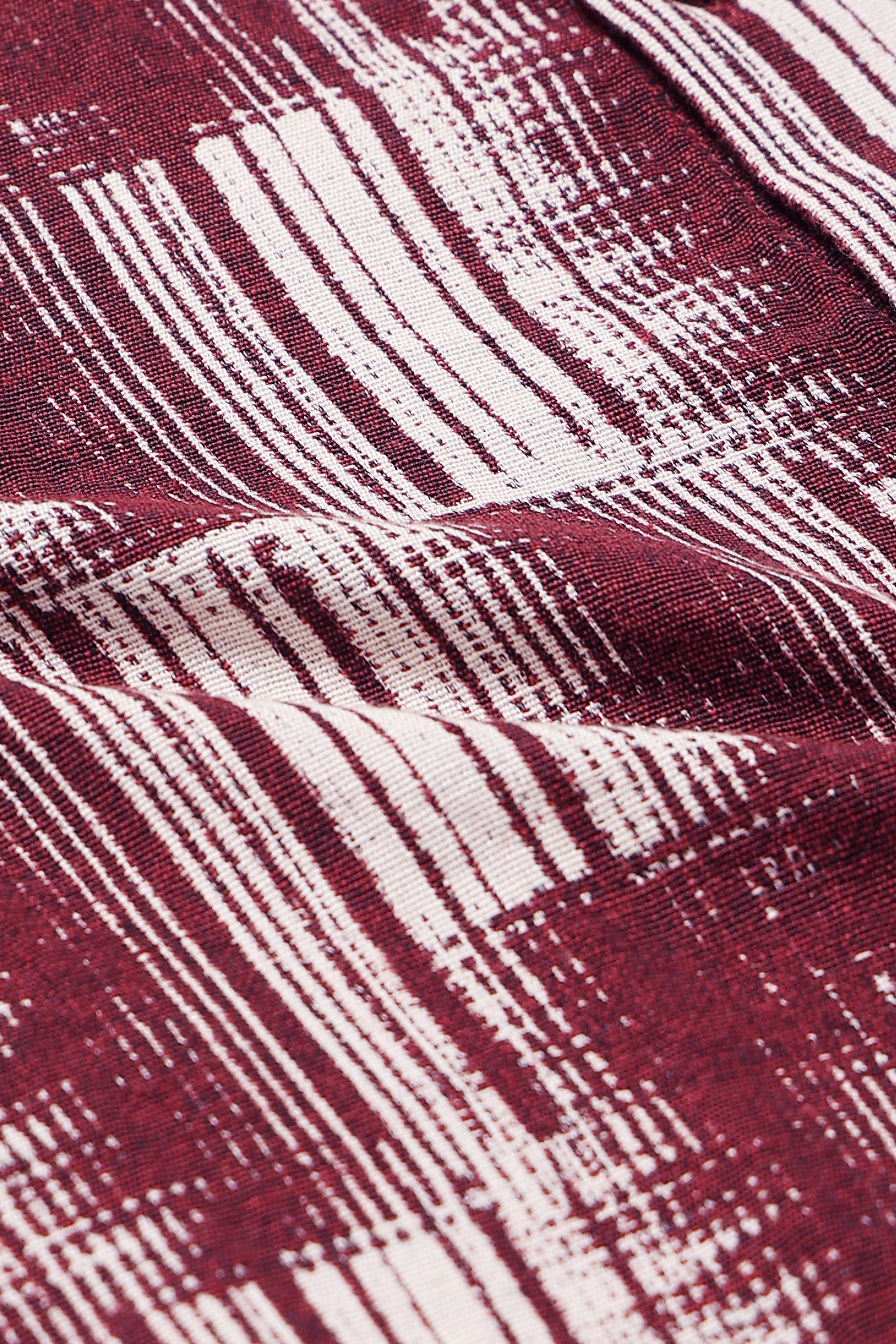 Men Maroon Jacquard Boxy Fit Shirt