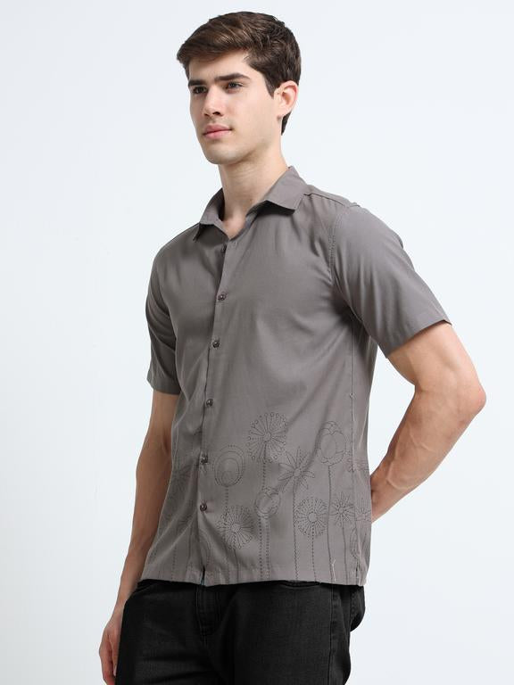 Men Grey Casual Shirt