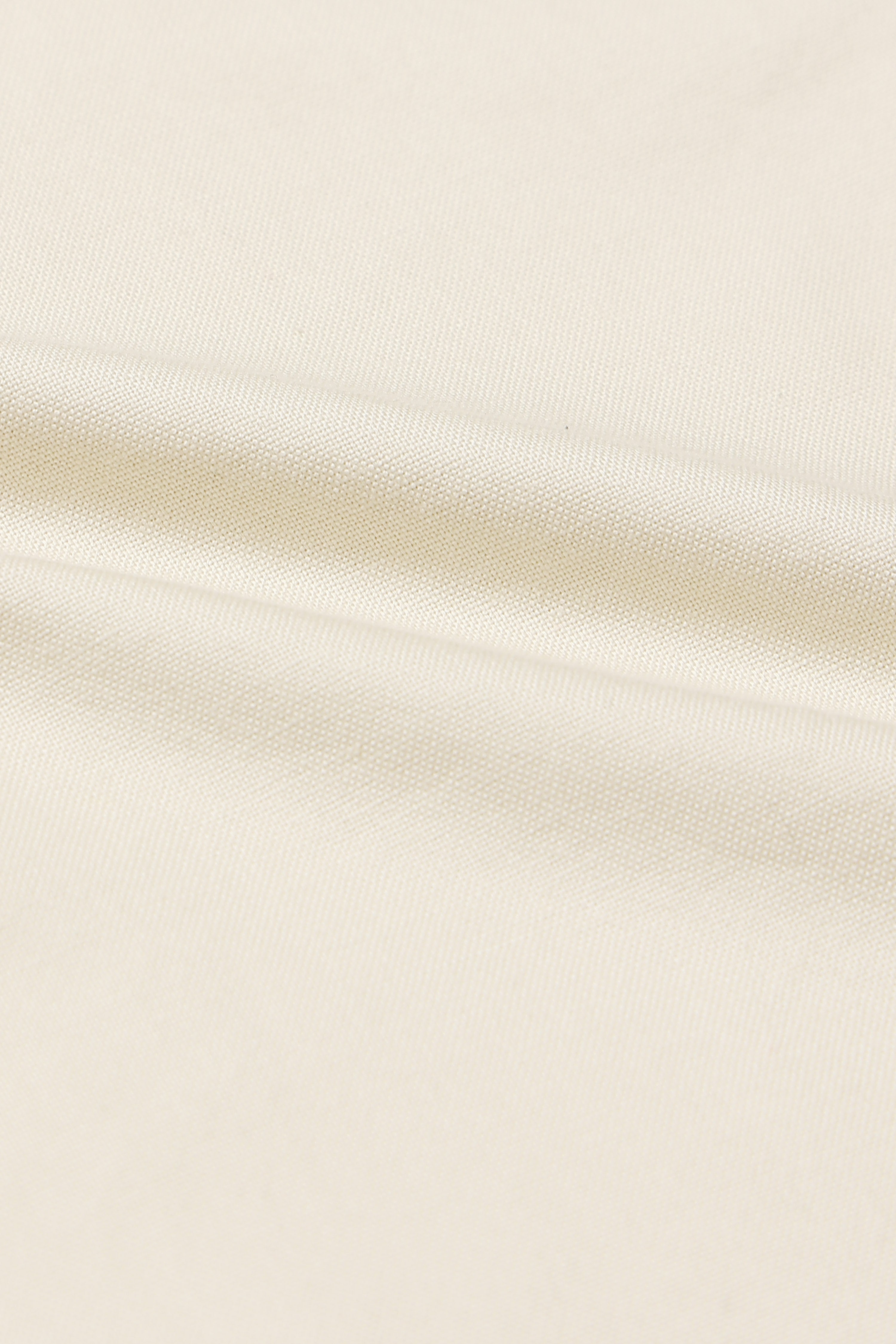 Men Cream Cotton Oxford Solid Shirt