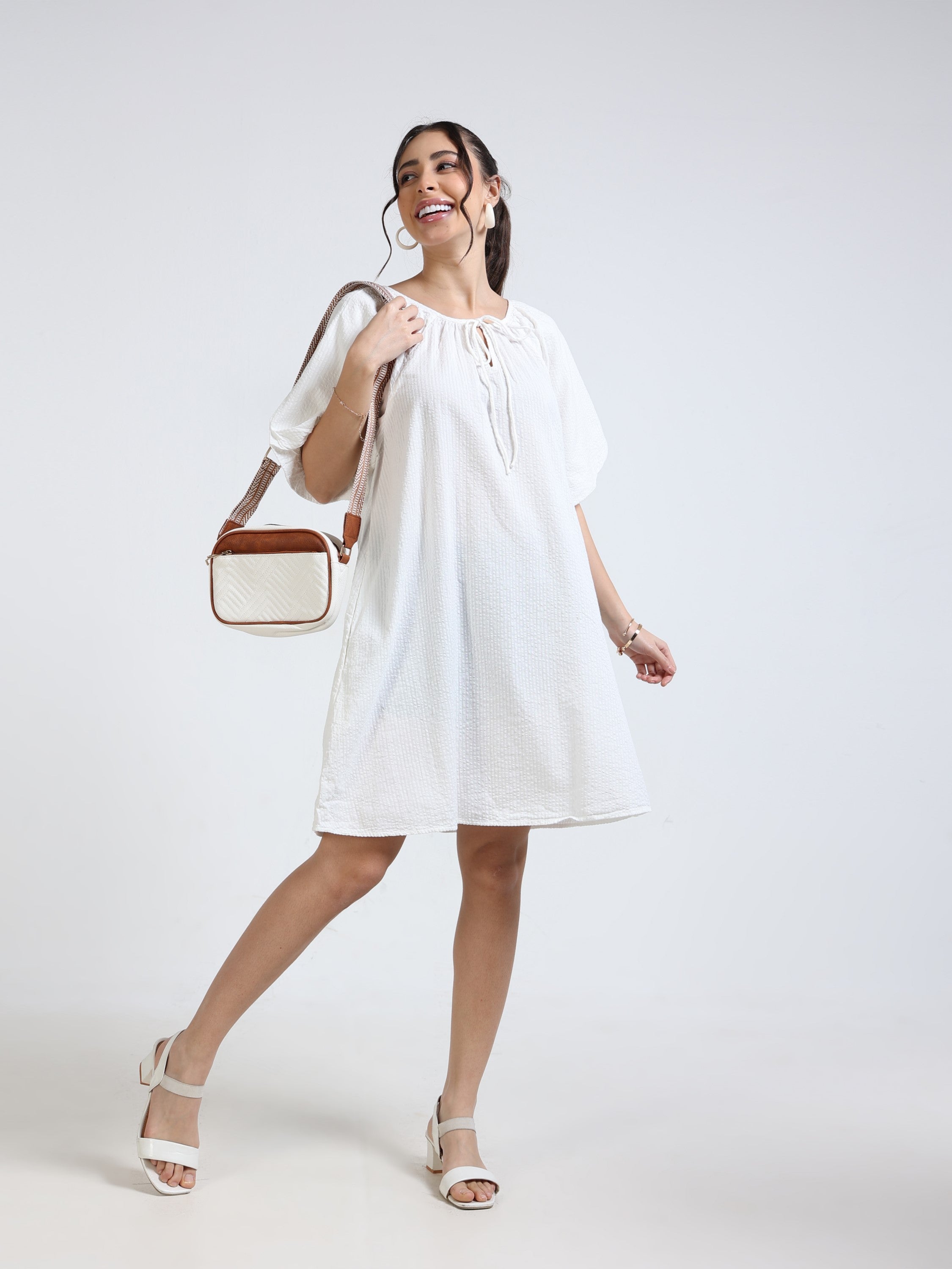 Women Self Design Midi Dress