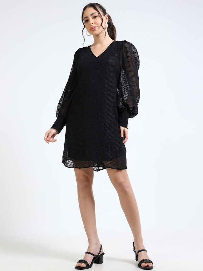 Women Balloon Sleeve Party Dress