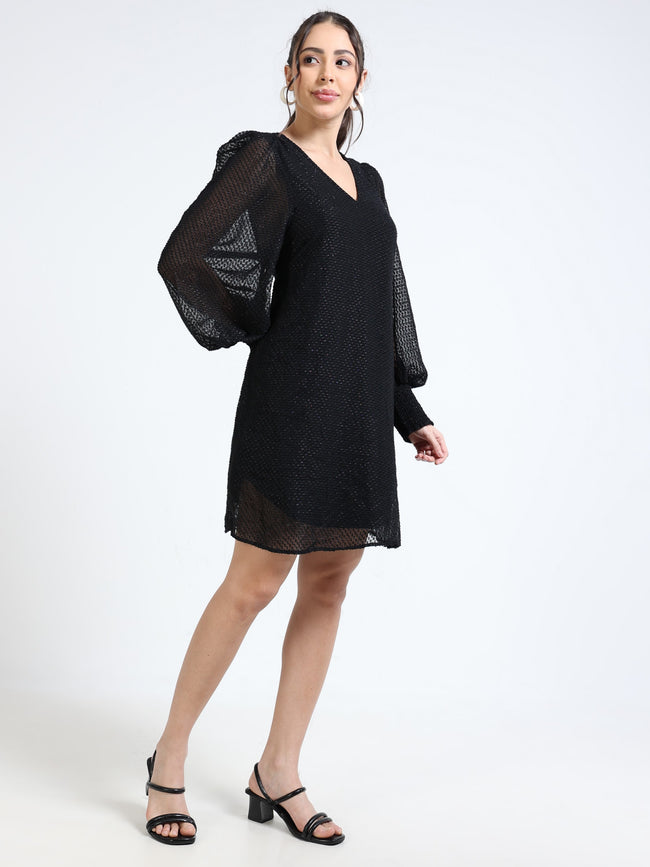 Women Balloon Sleeve Party Dress