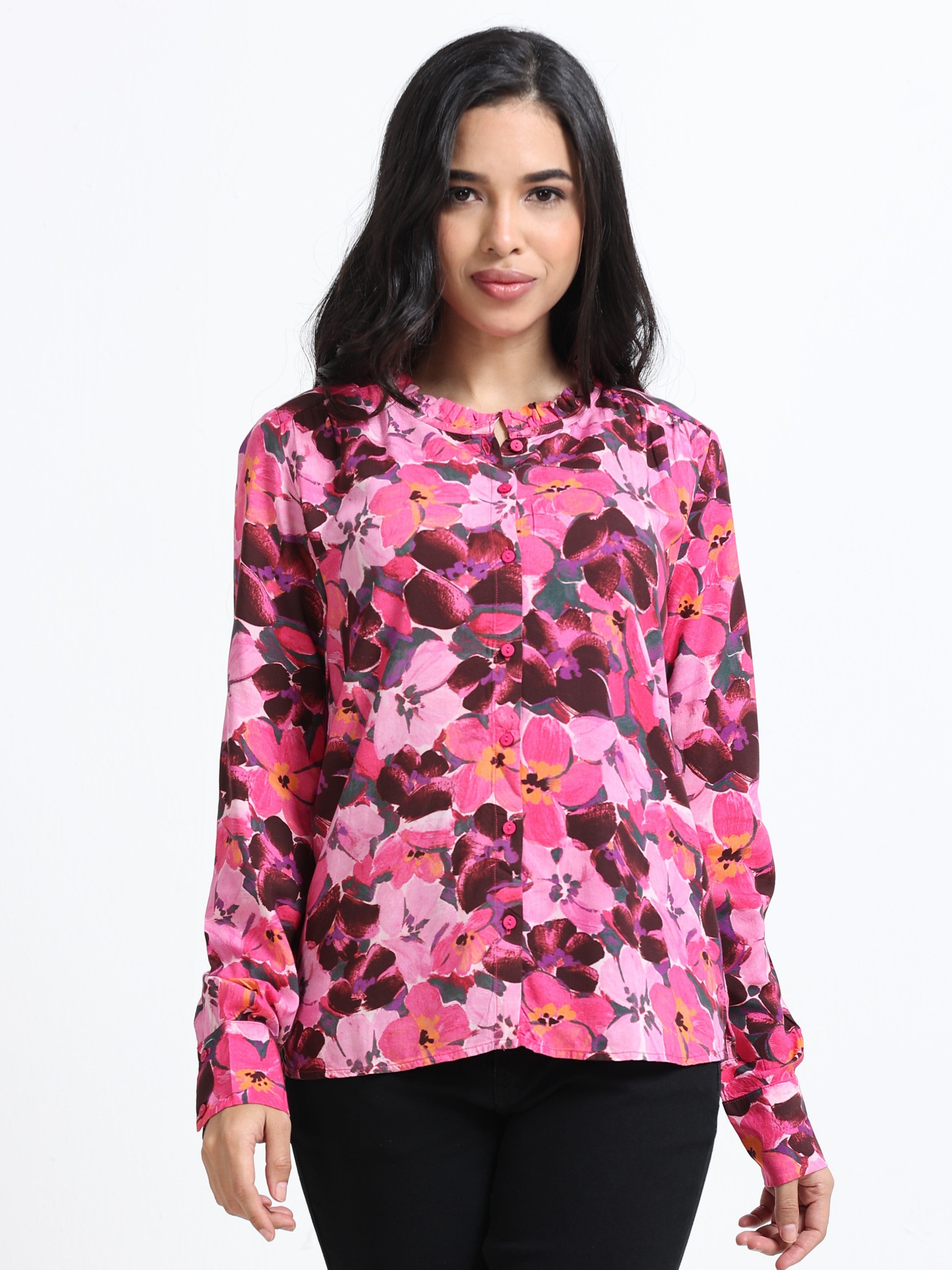 Women Blossom Print Relaxed Shirt