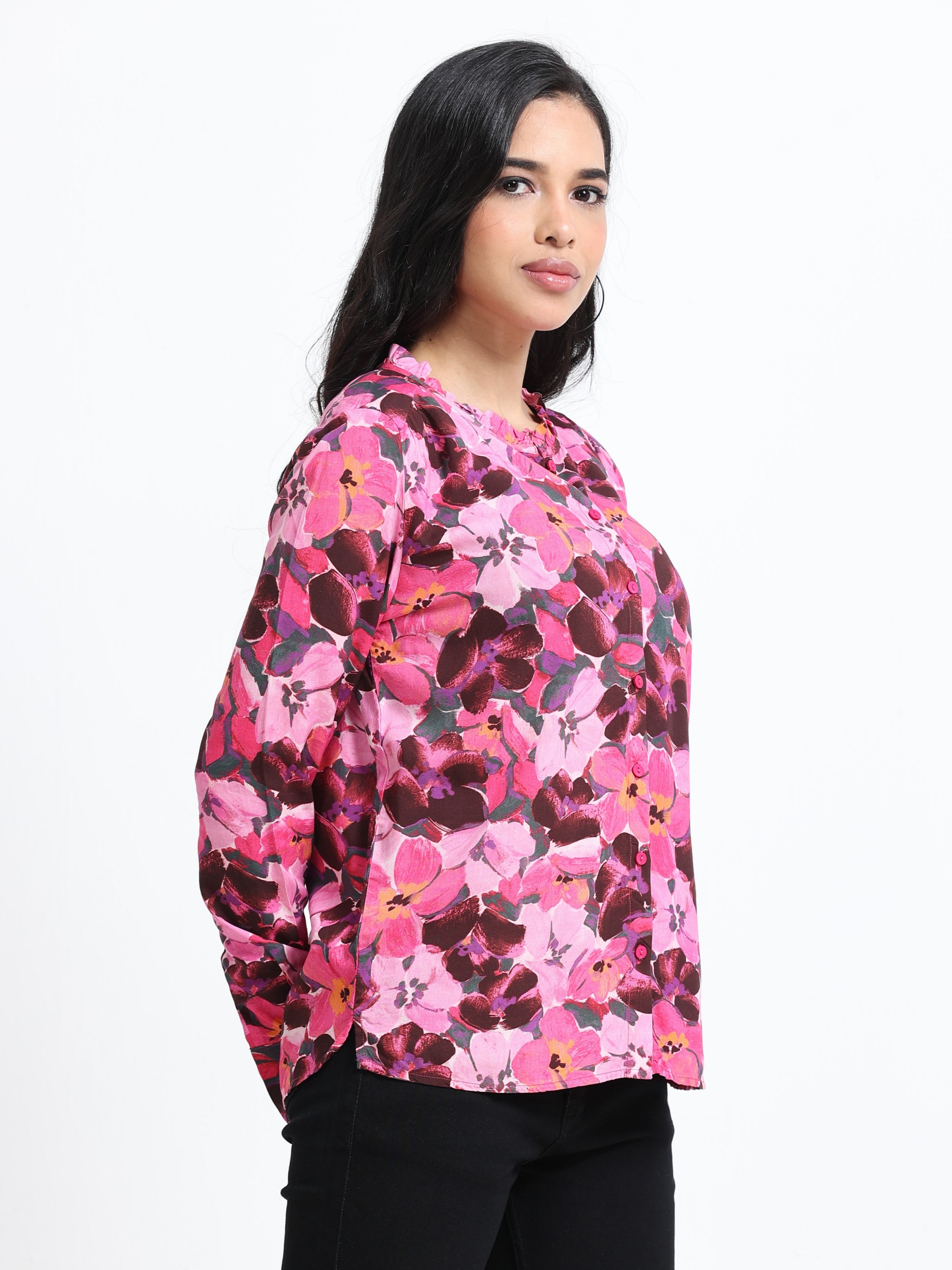 Women Blossom Print Relaxed Shirt