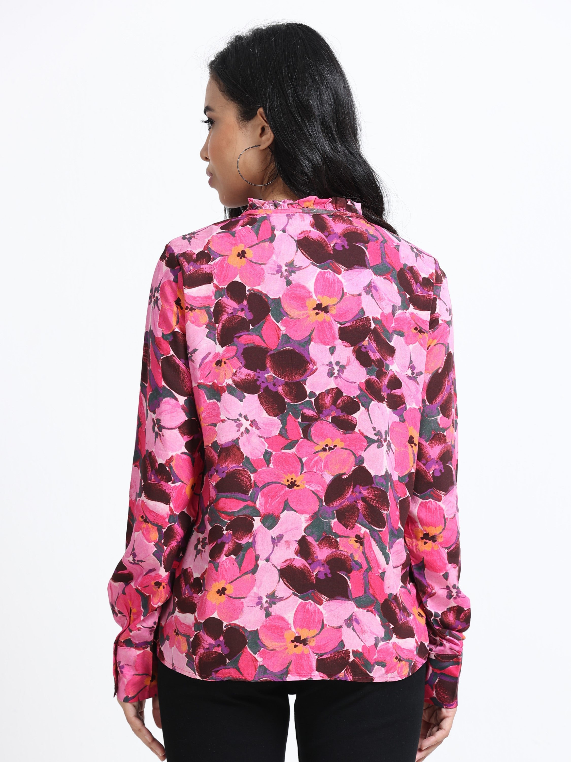 Women Blossom Print Relaxed Shirt