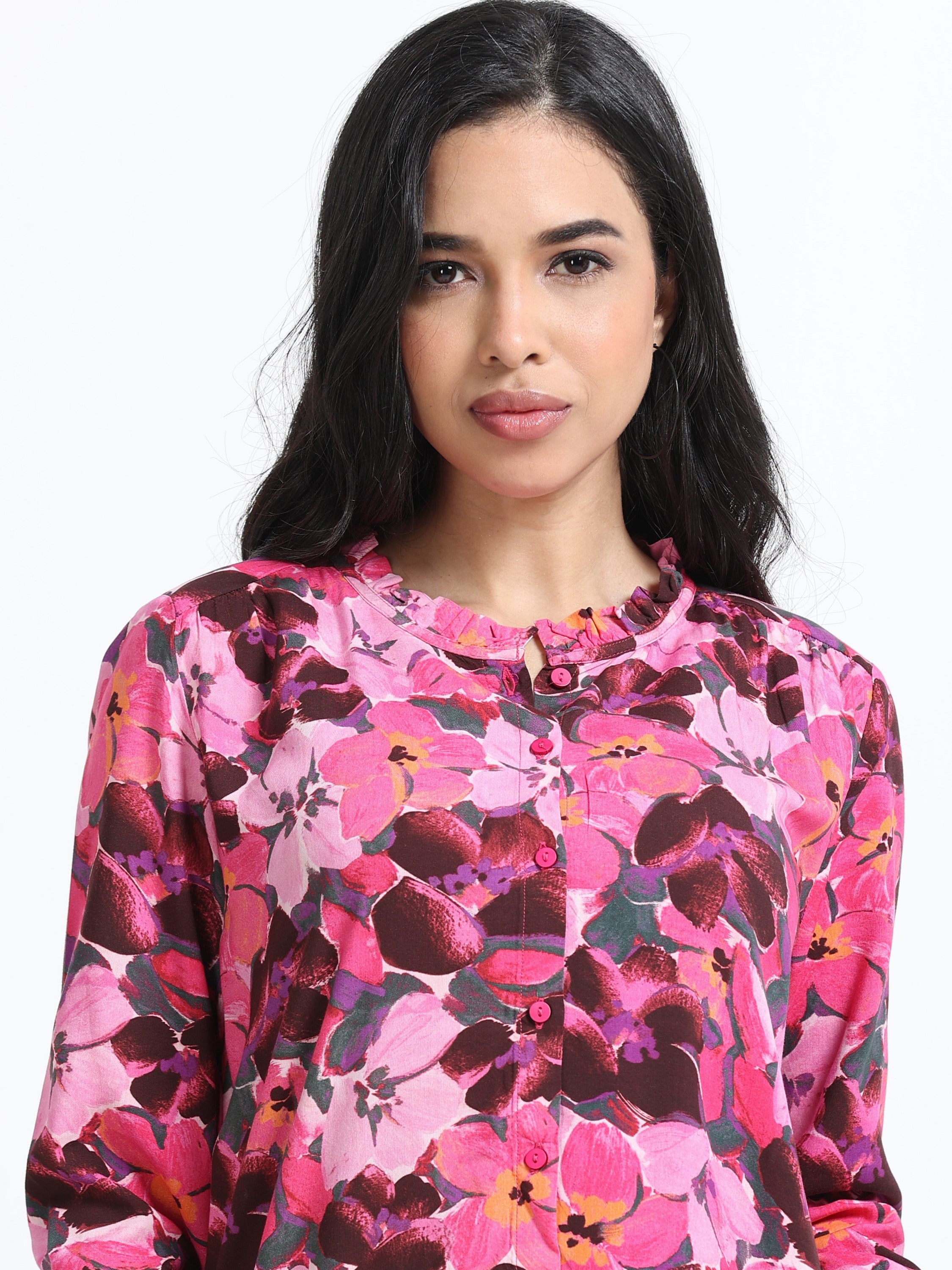 Women Blossom Print Relaxed Shirt