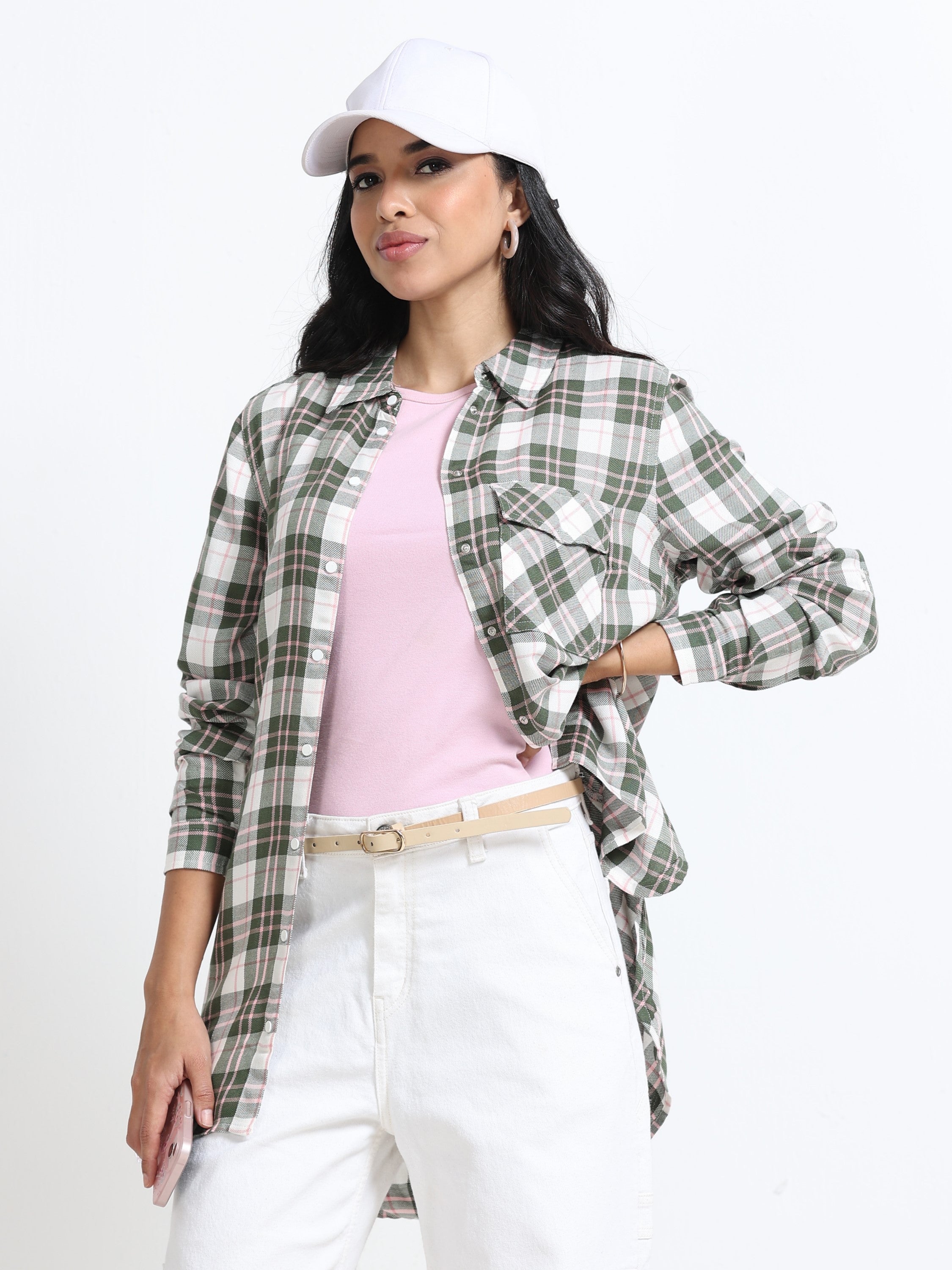 Women Comfort Fit Checked Shirt
