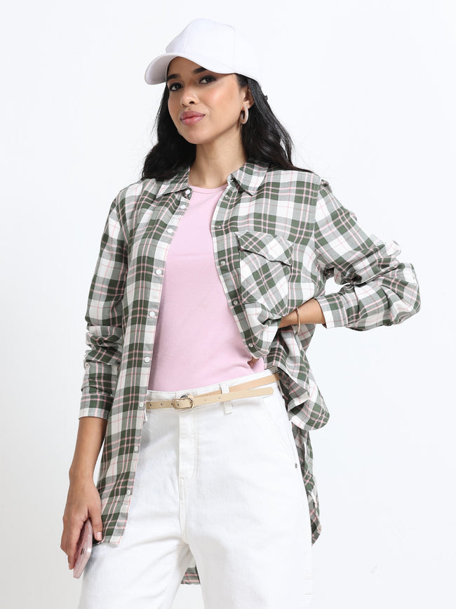 Women Comfort Fit Checked Shirt