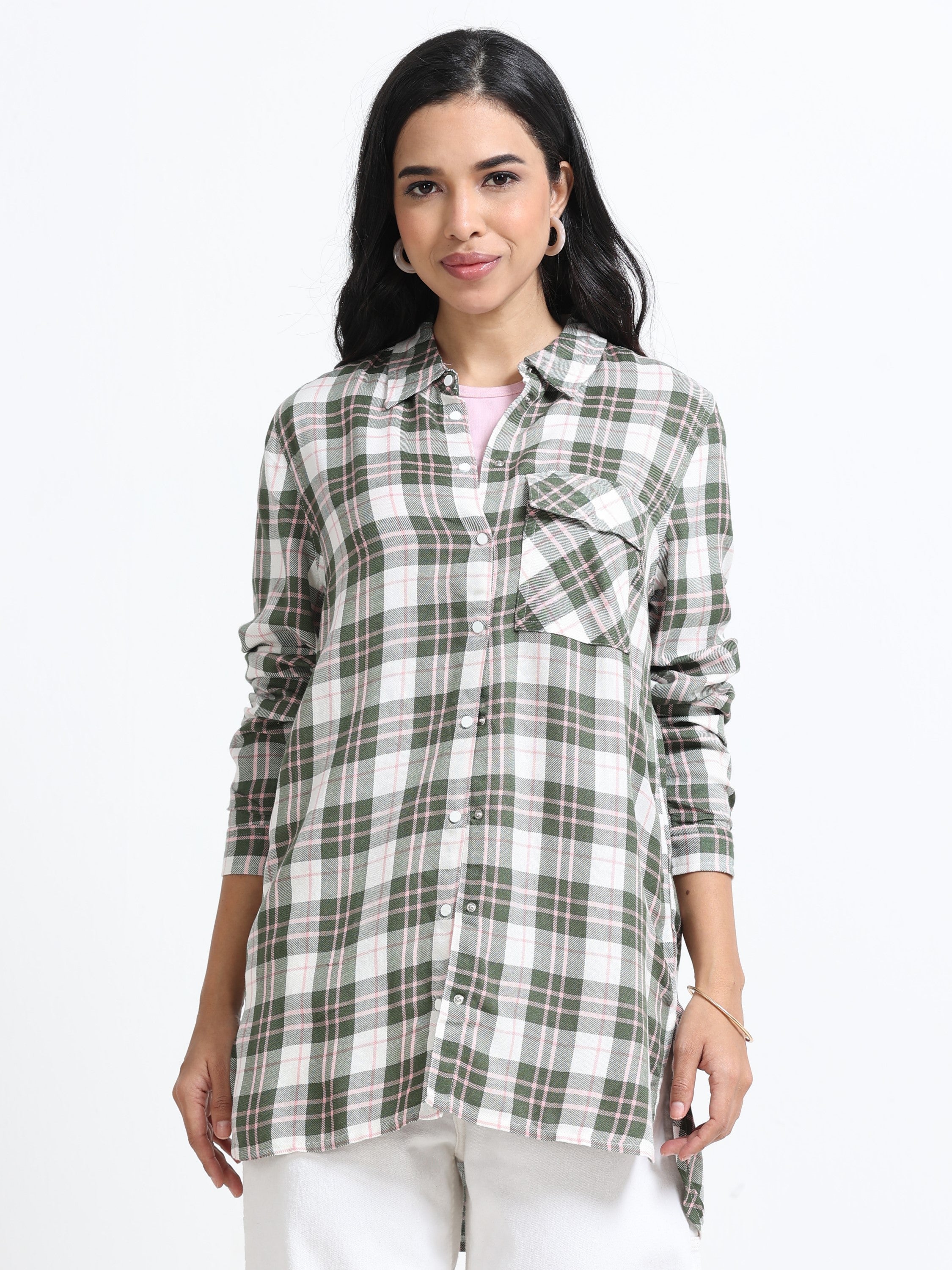 Women Comfort Fit Checked Shirt