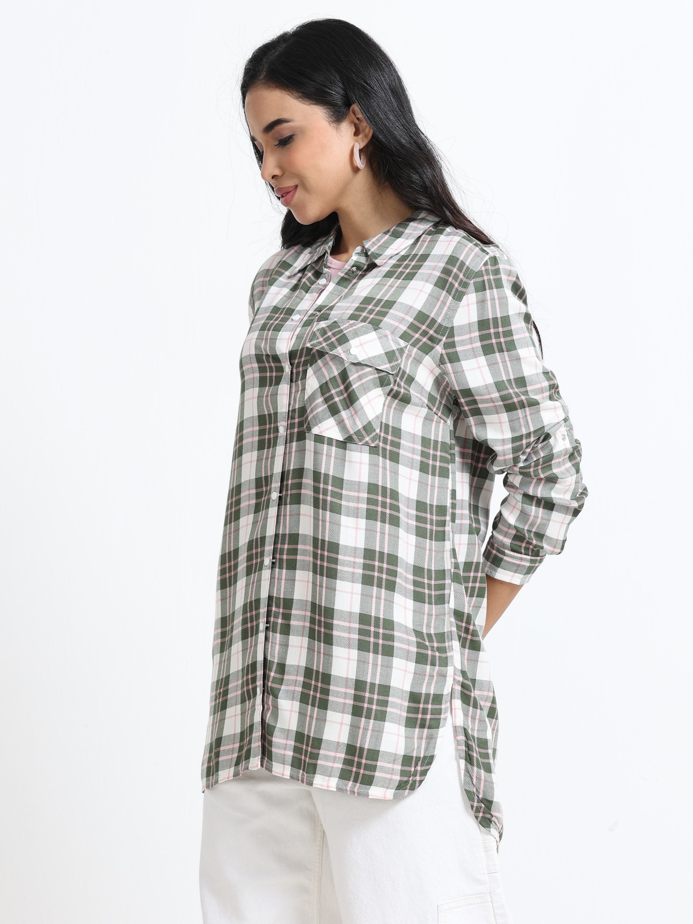 Women Comfort Fit Checked Shirt
