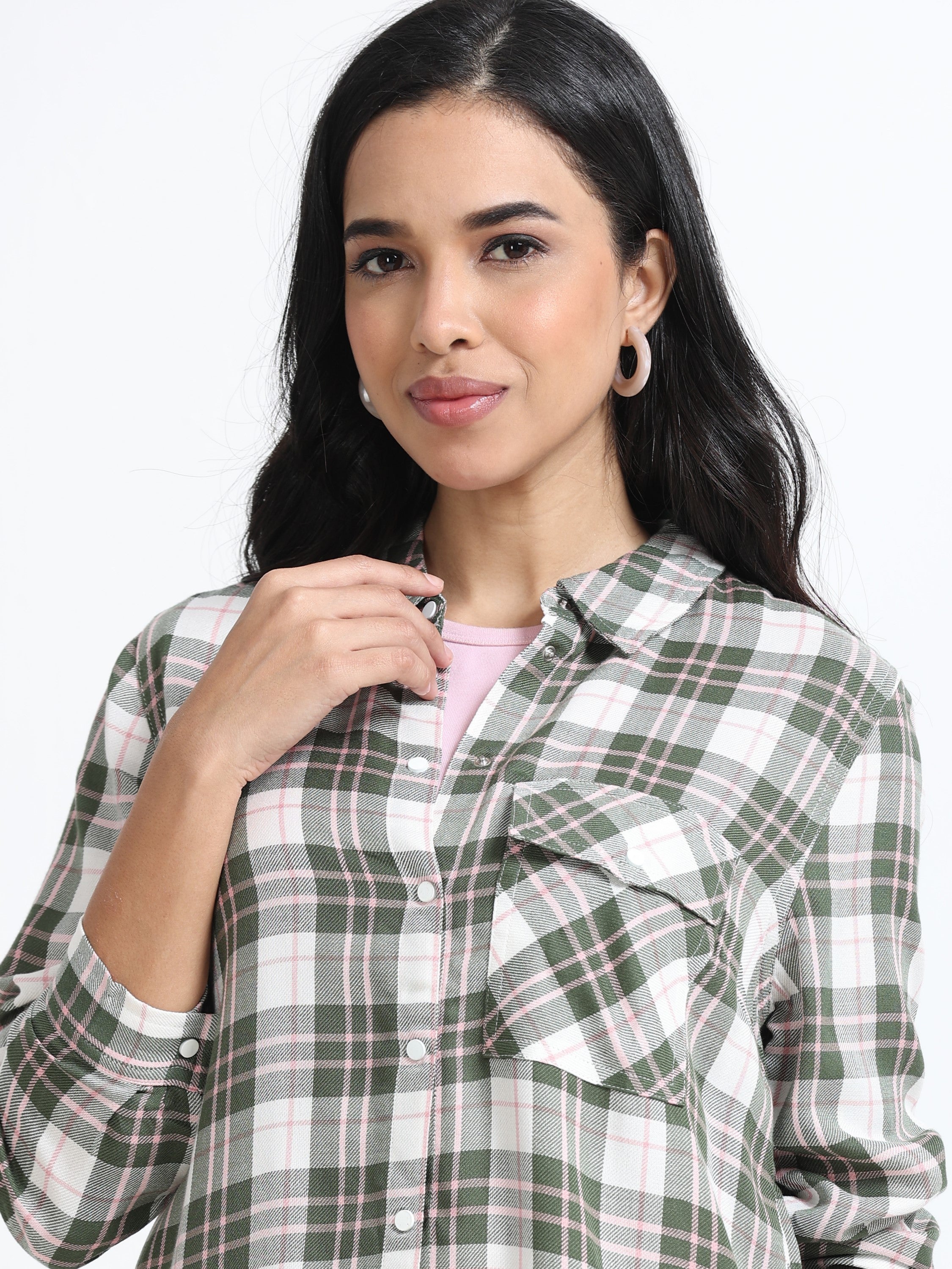 Women Comfort Fit Checked Shirt