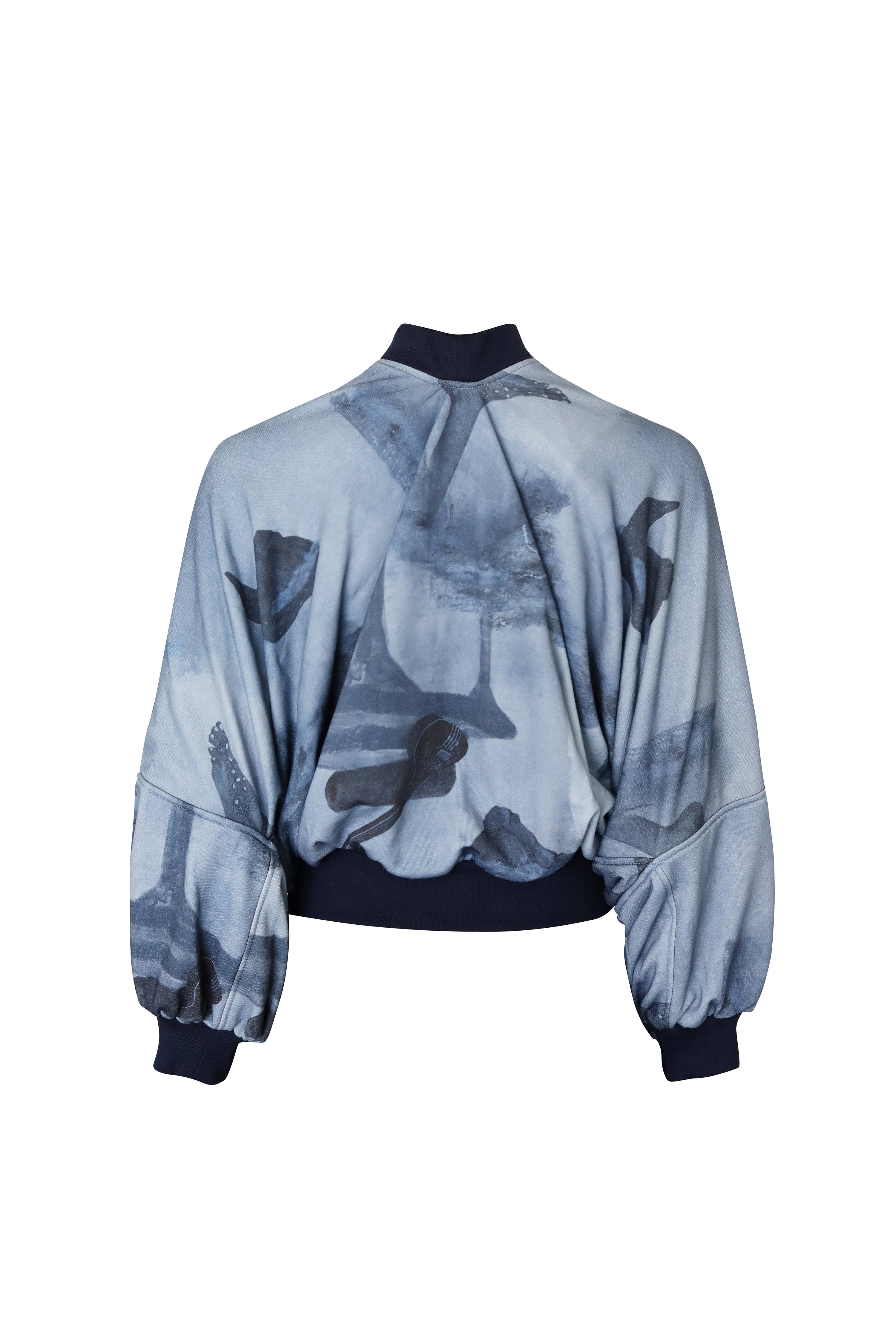 Women Blue Surrealist Directional Bomber