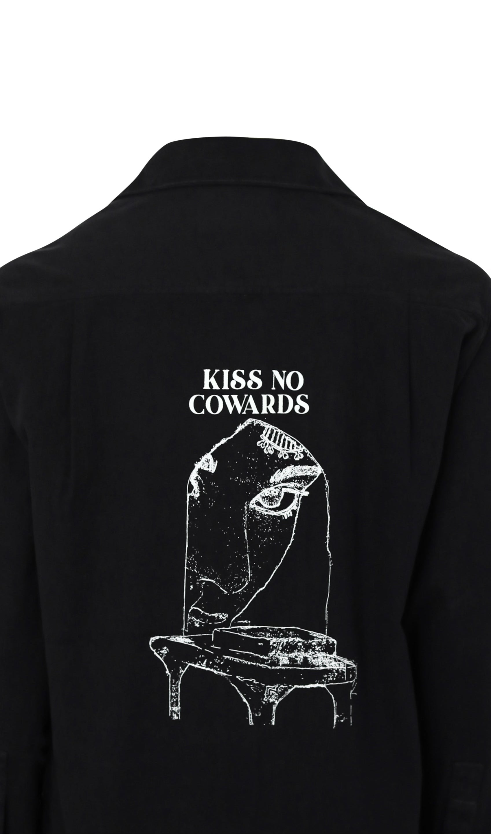 Women Black Kiss No Cowards Overshirt