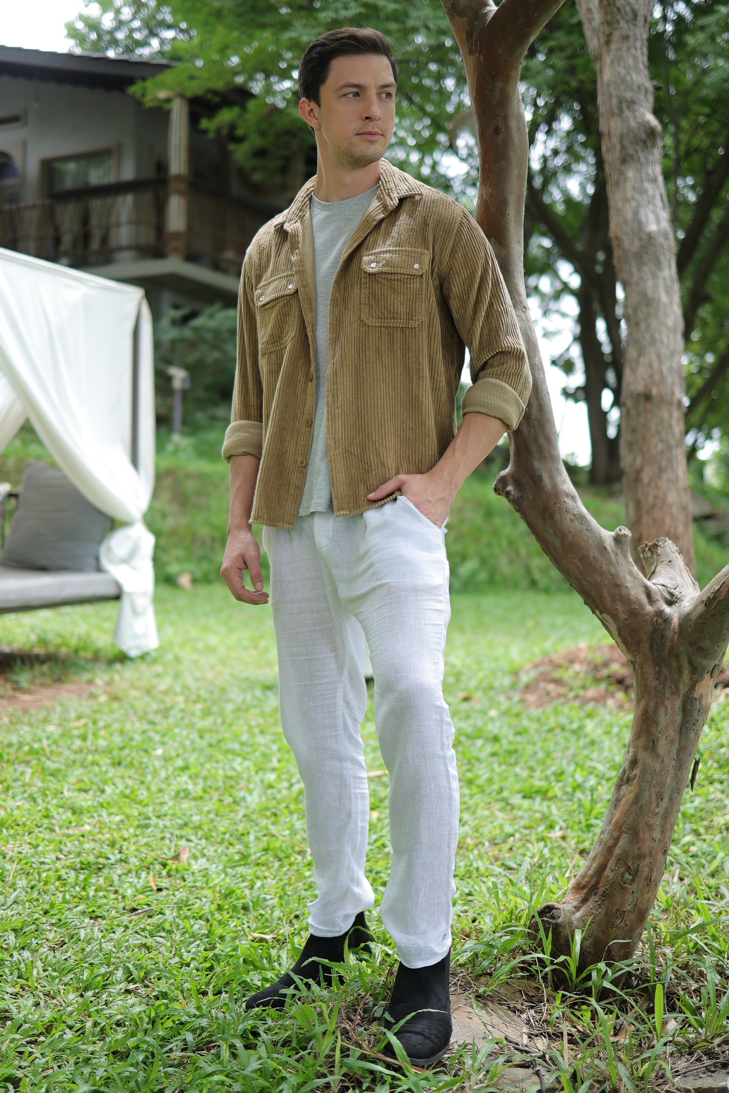 Men Nicholas Corduroy Shirt Mustard Style