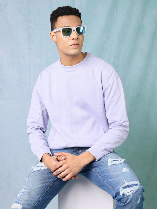 Men Lavender Oversized Sweatshirt