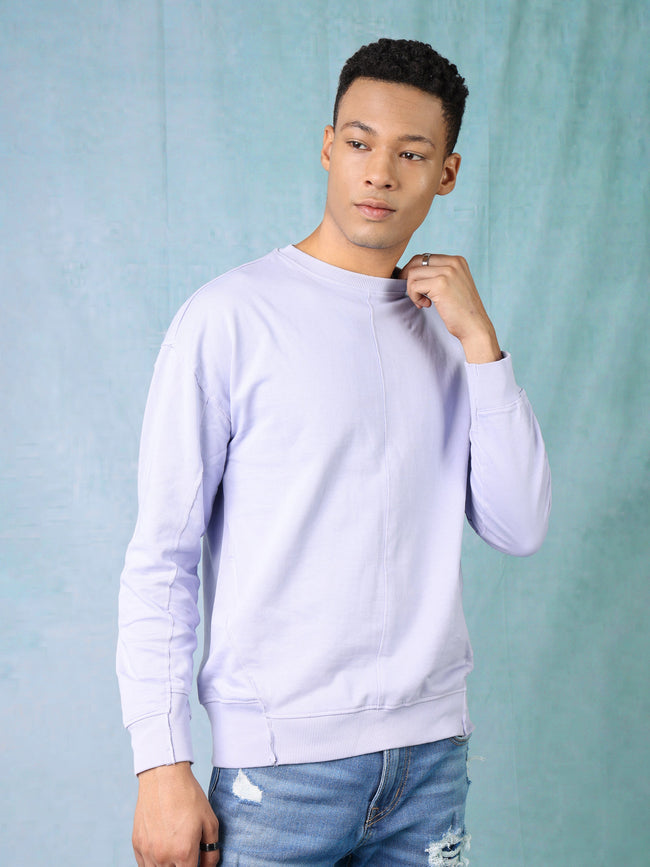 Men Lavender Oversized Sweatshirt