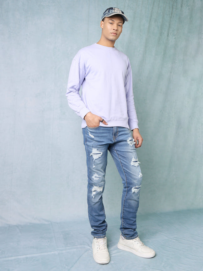 Men Blue Distressed Jeans