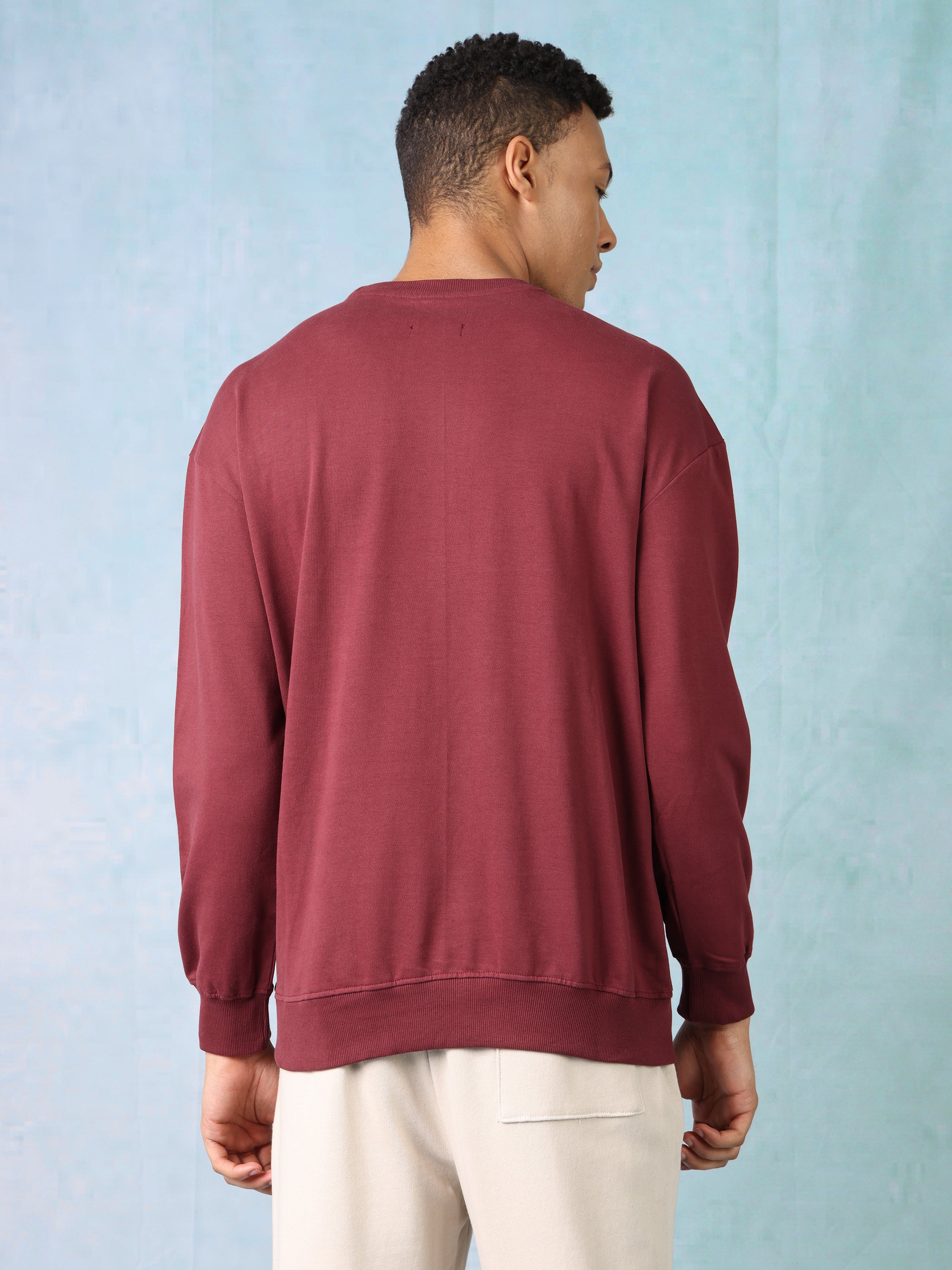 Men Purple Oversized Sweatshirt