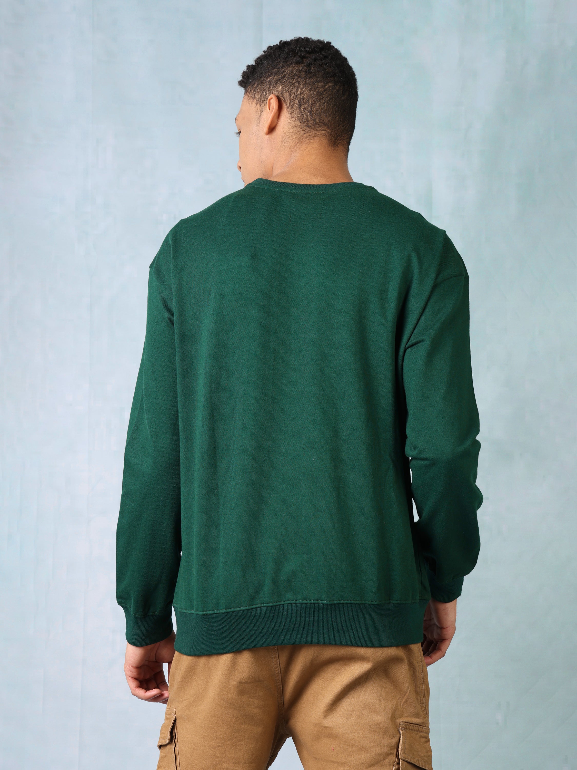 Men Green Oversized Sweatshirt
