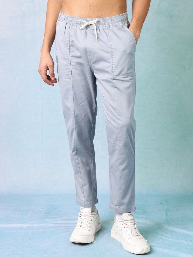 Men Blue Comfort Fit Jogger with Front Pockets