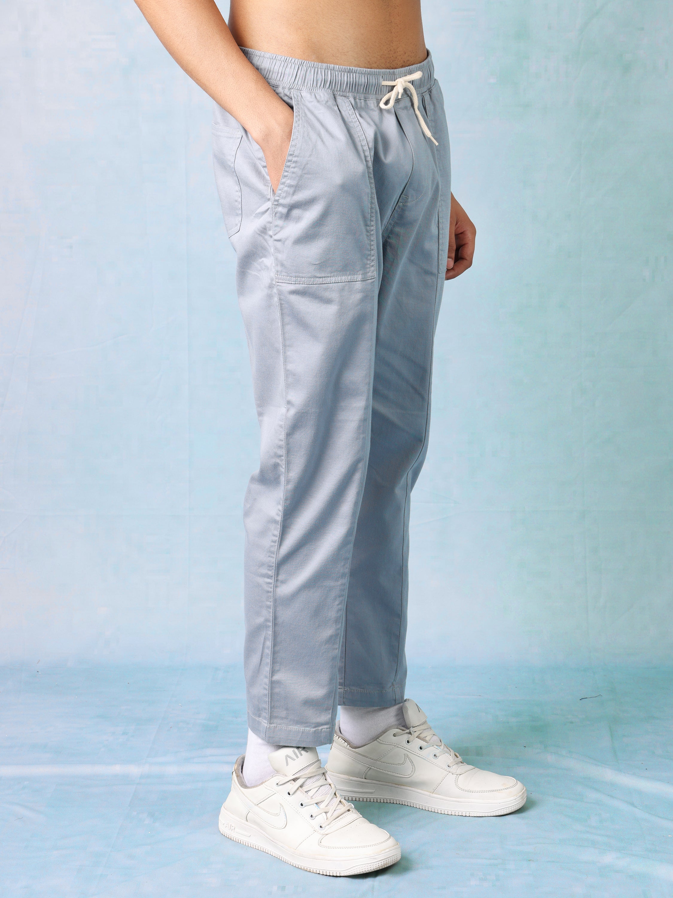 Men Blue Comfort Fit Jogger with Front Pockets
