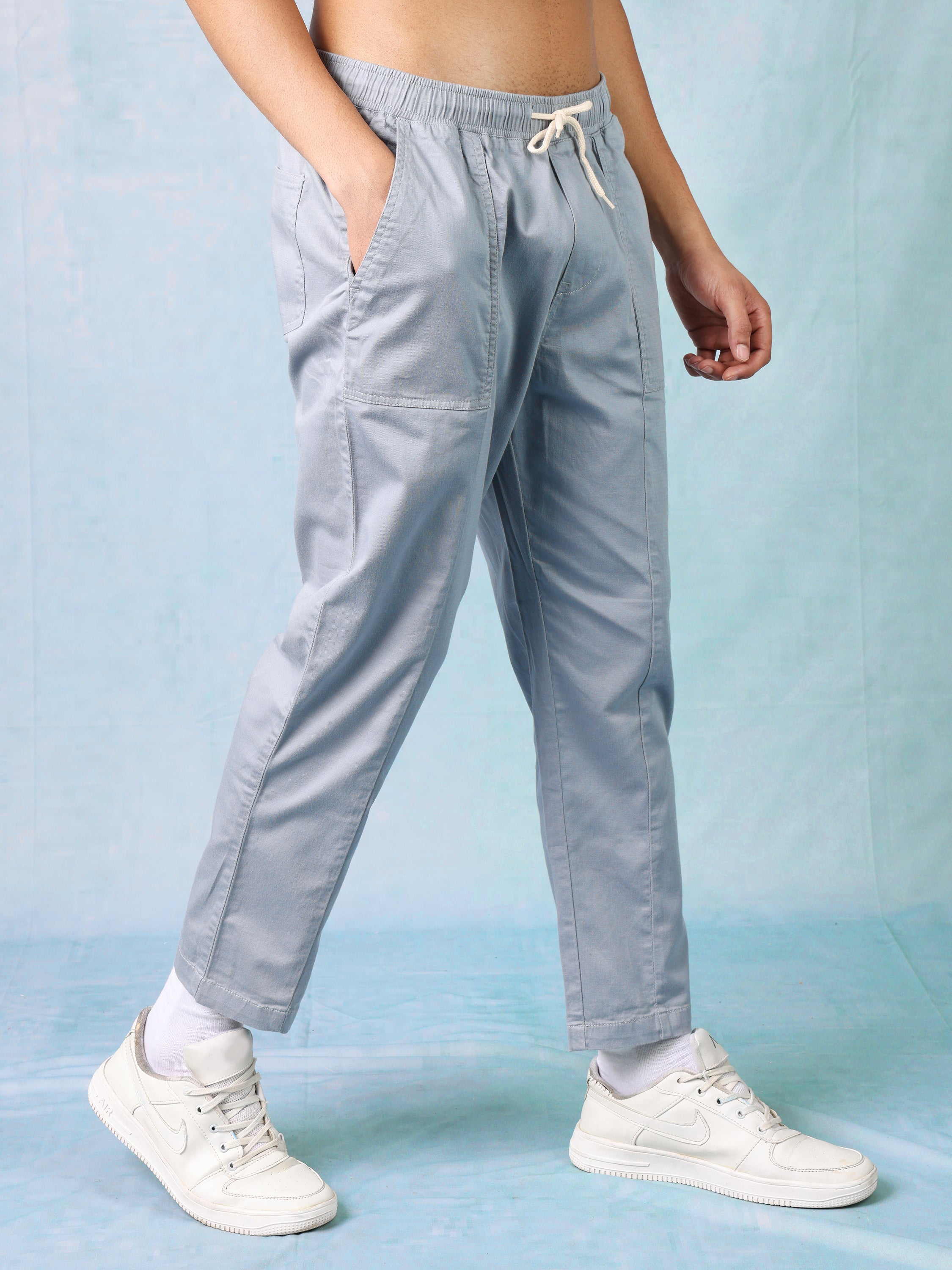 Men Blue Comfort Fit Jogger with Front Pockets