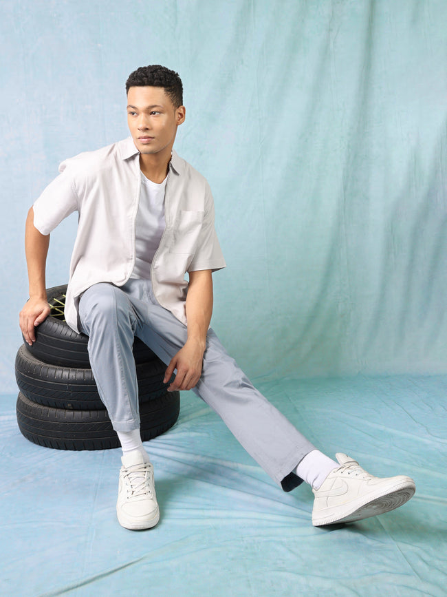 Men Blue Comfort Fit Jogger with Front Pockets