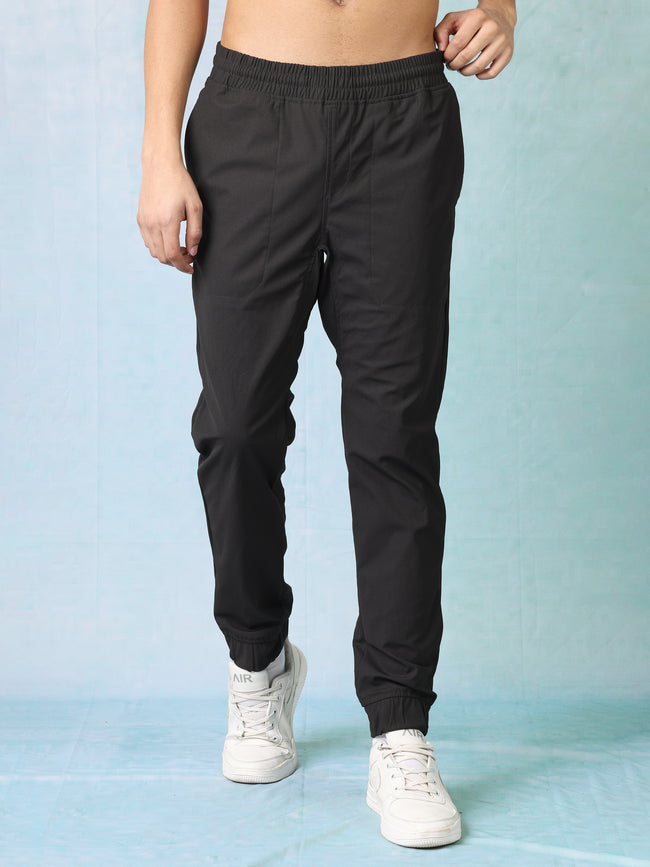 Men Black Regular Fit Joggers