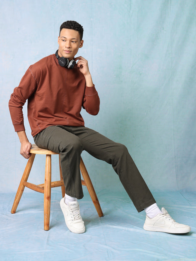Men Olive Carpenter Cargo Pants