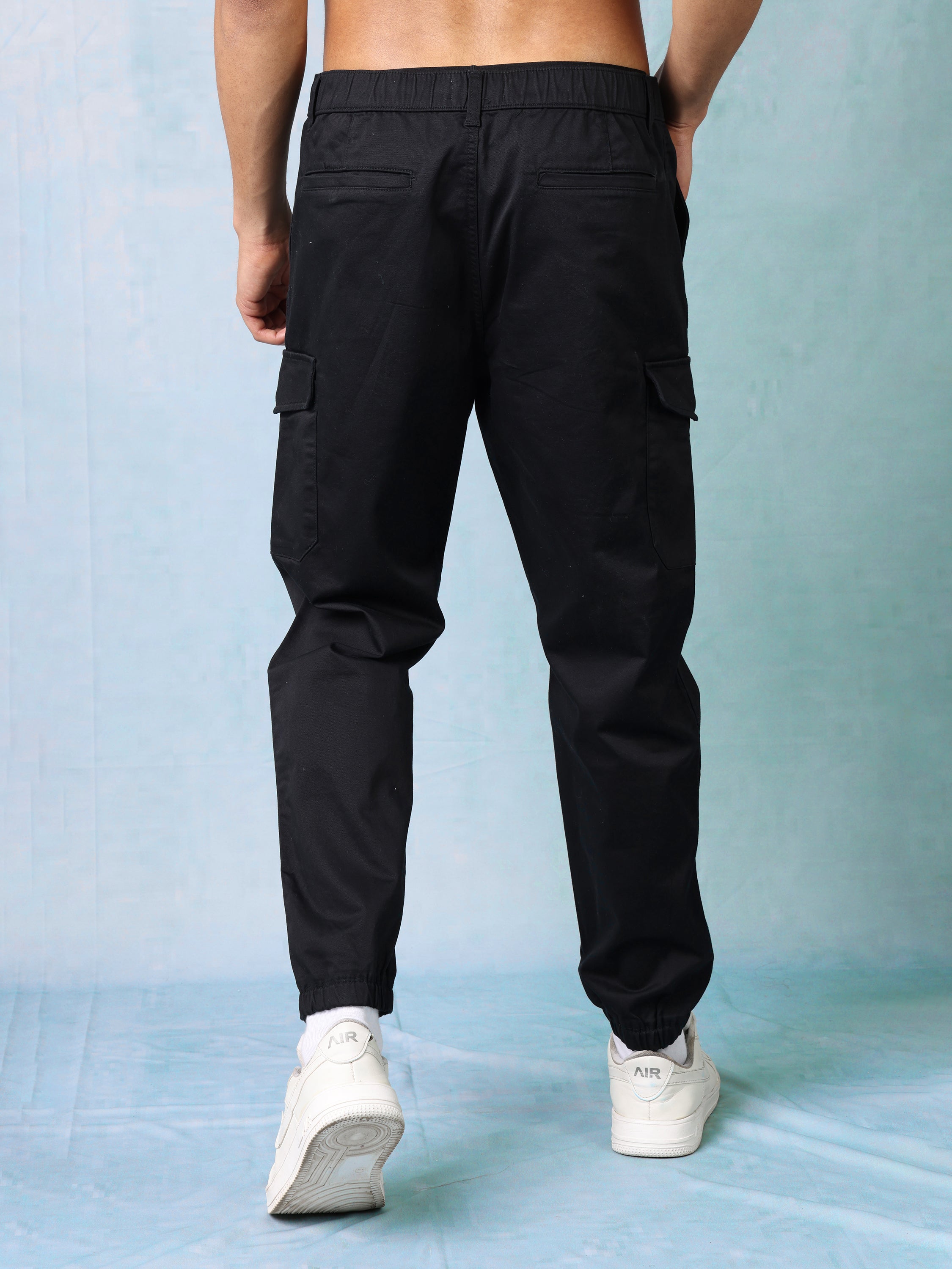 Men Black Cargo Pants