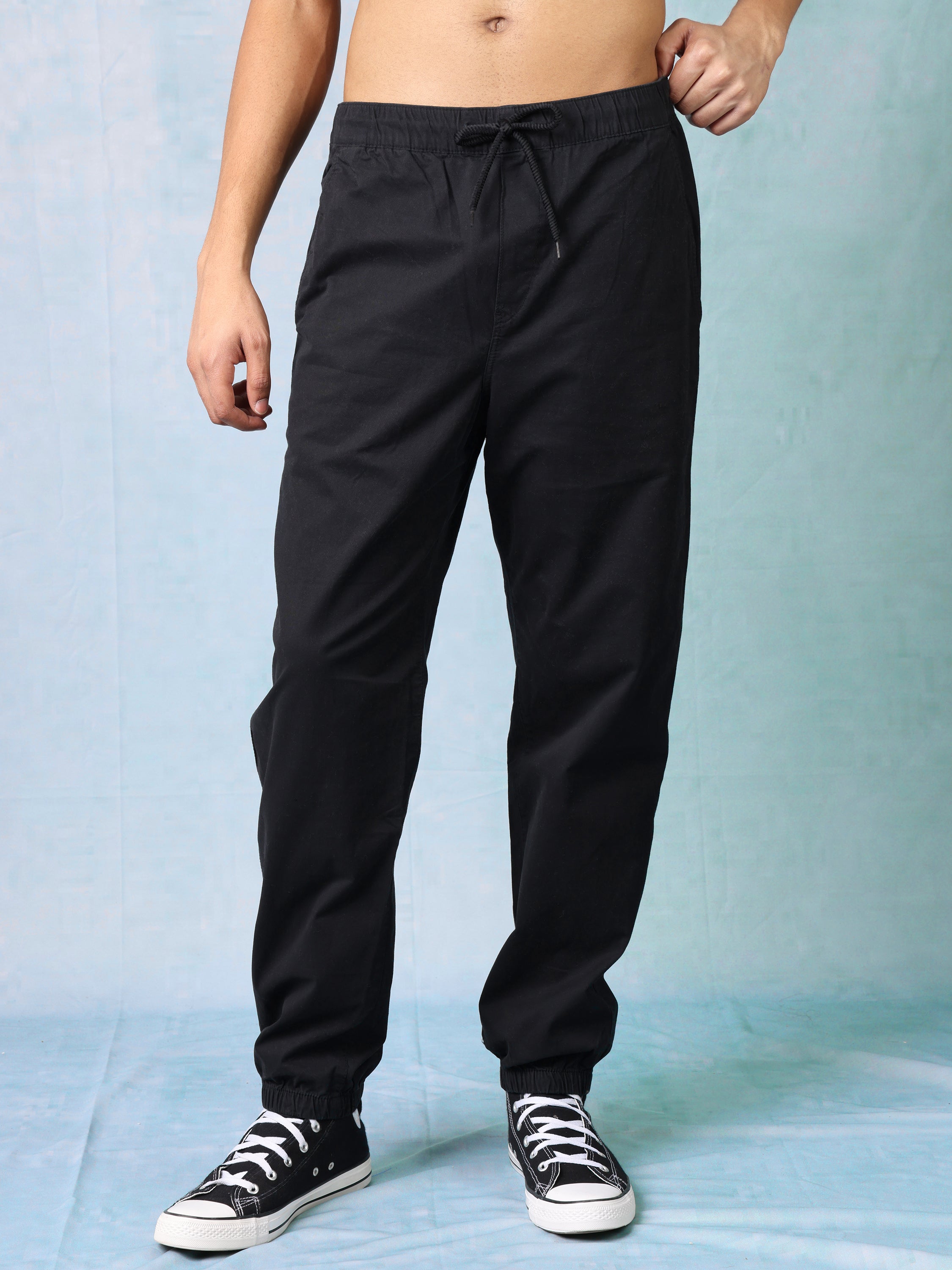 Men Black Comfort Fit Joggers