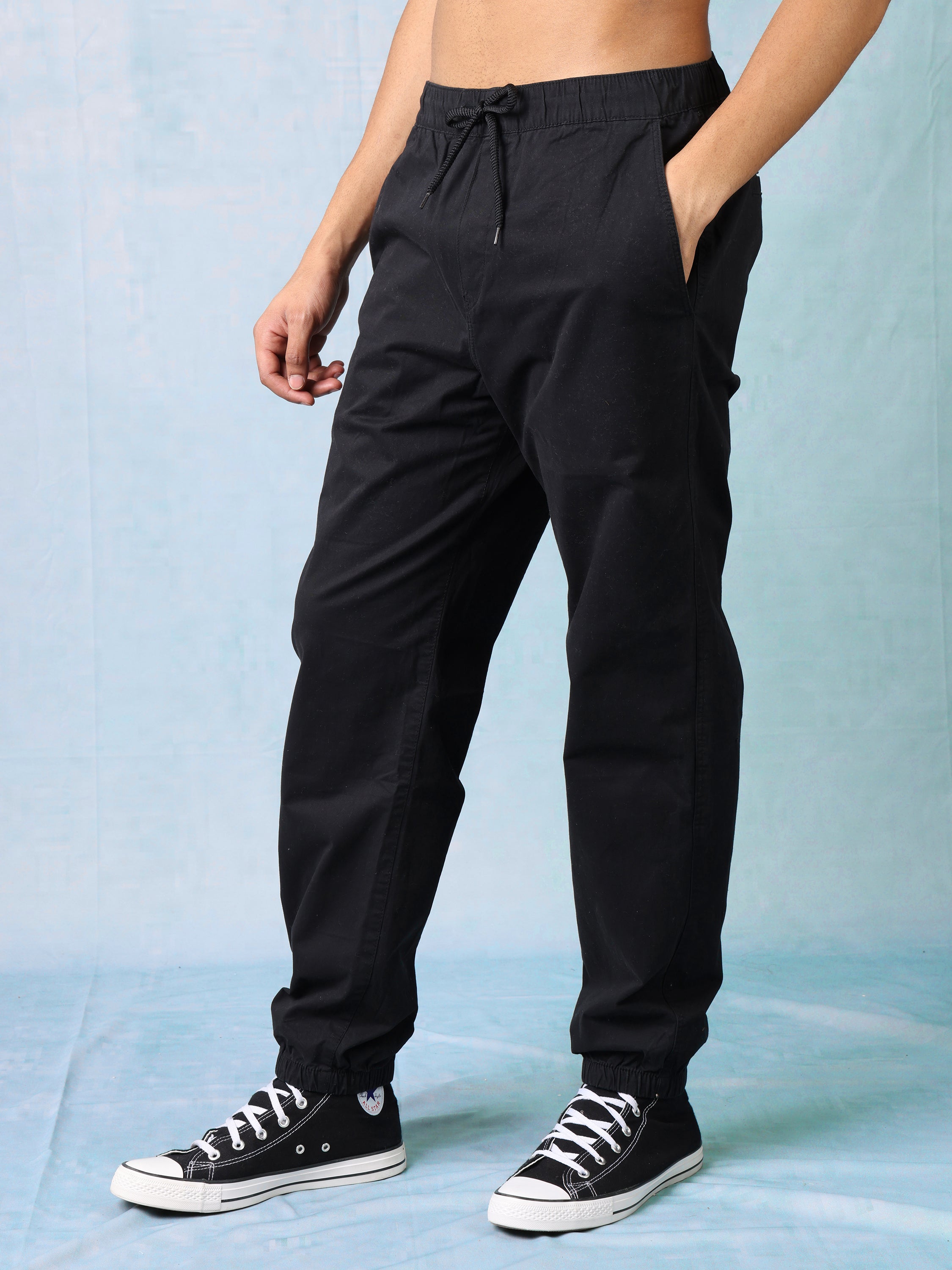 Men Black Comfort Fit Joggers