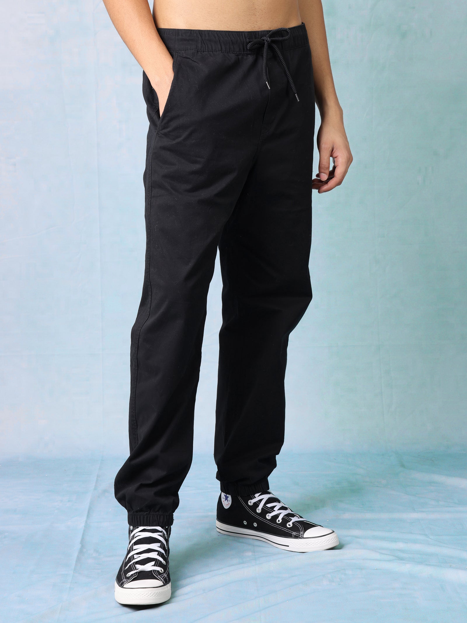 Men Black Comfort Fit Joggers