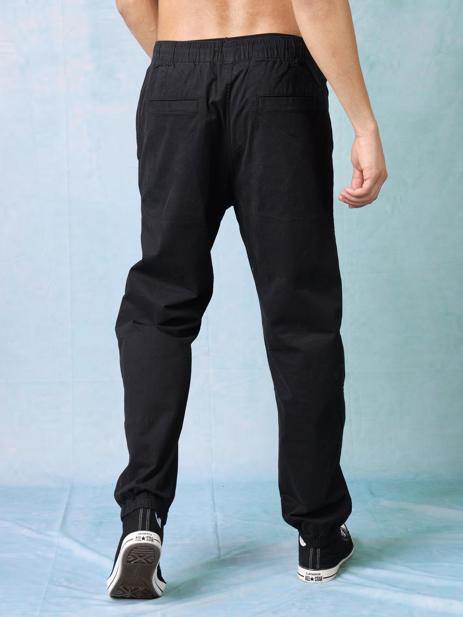 Men Black Comfort Fit Joggers