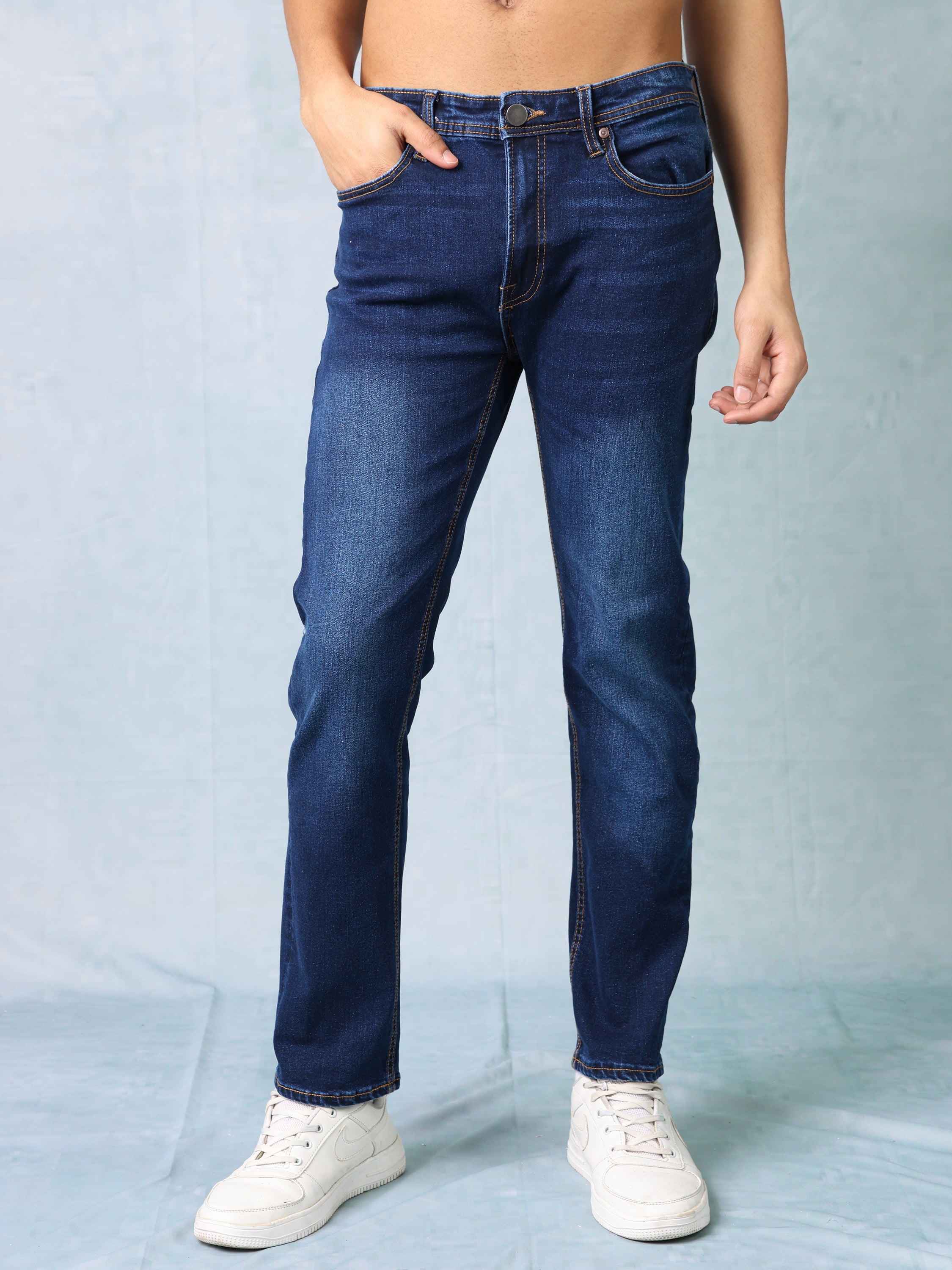 Men Blue Slim Fit Mid Rise Jeans