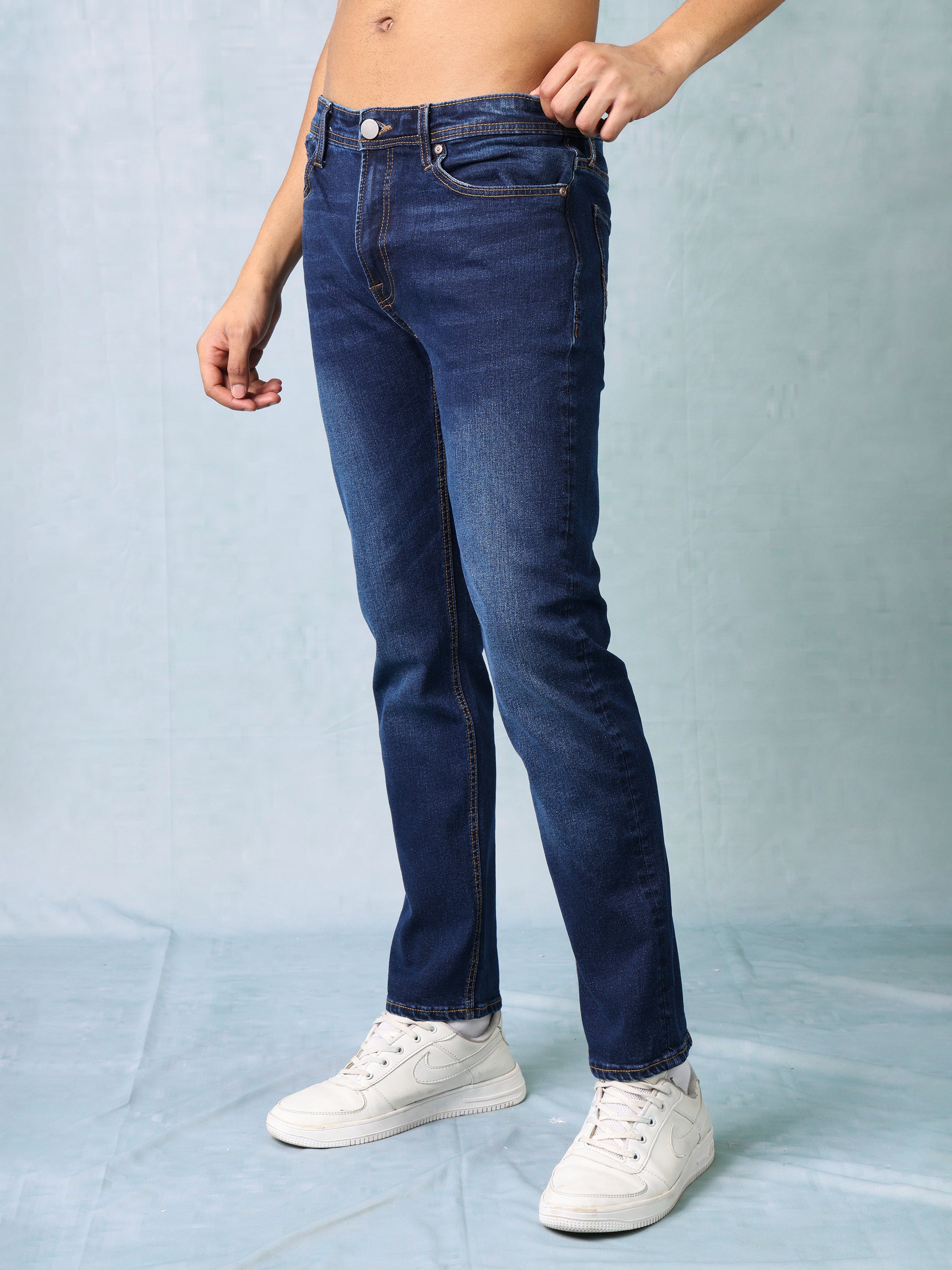 Men Blue Slim Fit Mid Rise Jeans