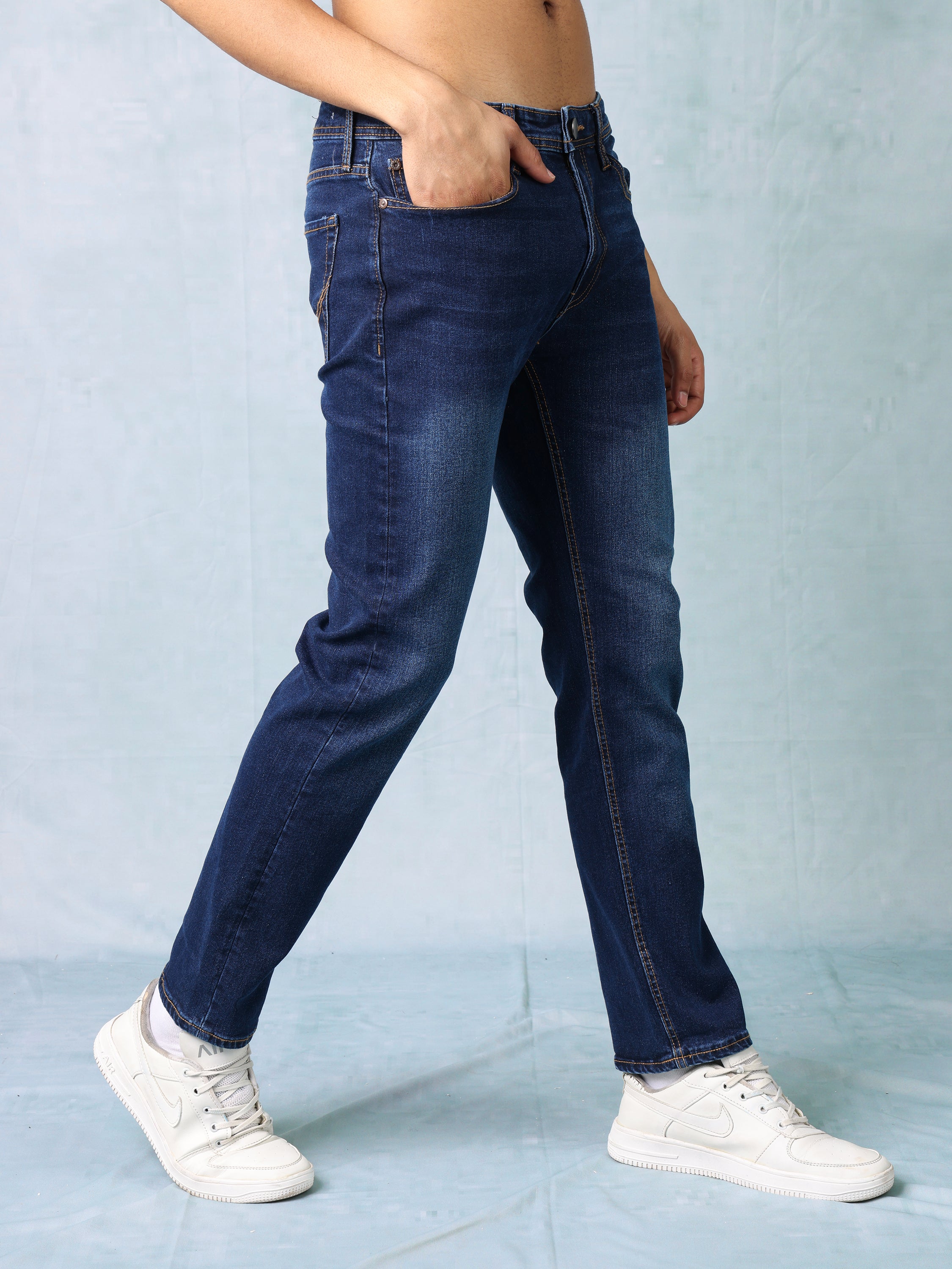 Men Blue Slim Fit Mid Rise Jeans
